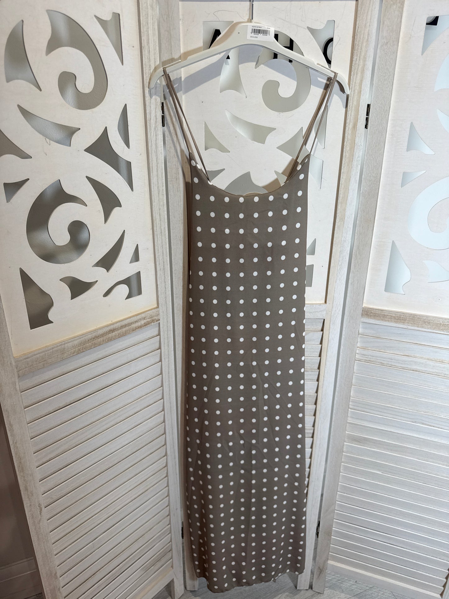 Macy polka dot spaghetti strap dress with elasticated back