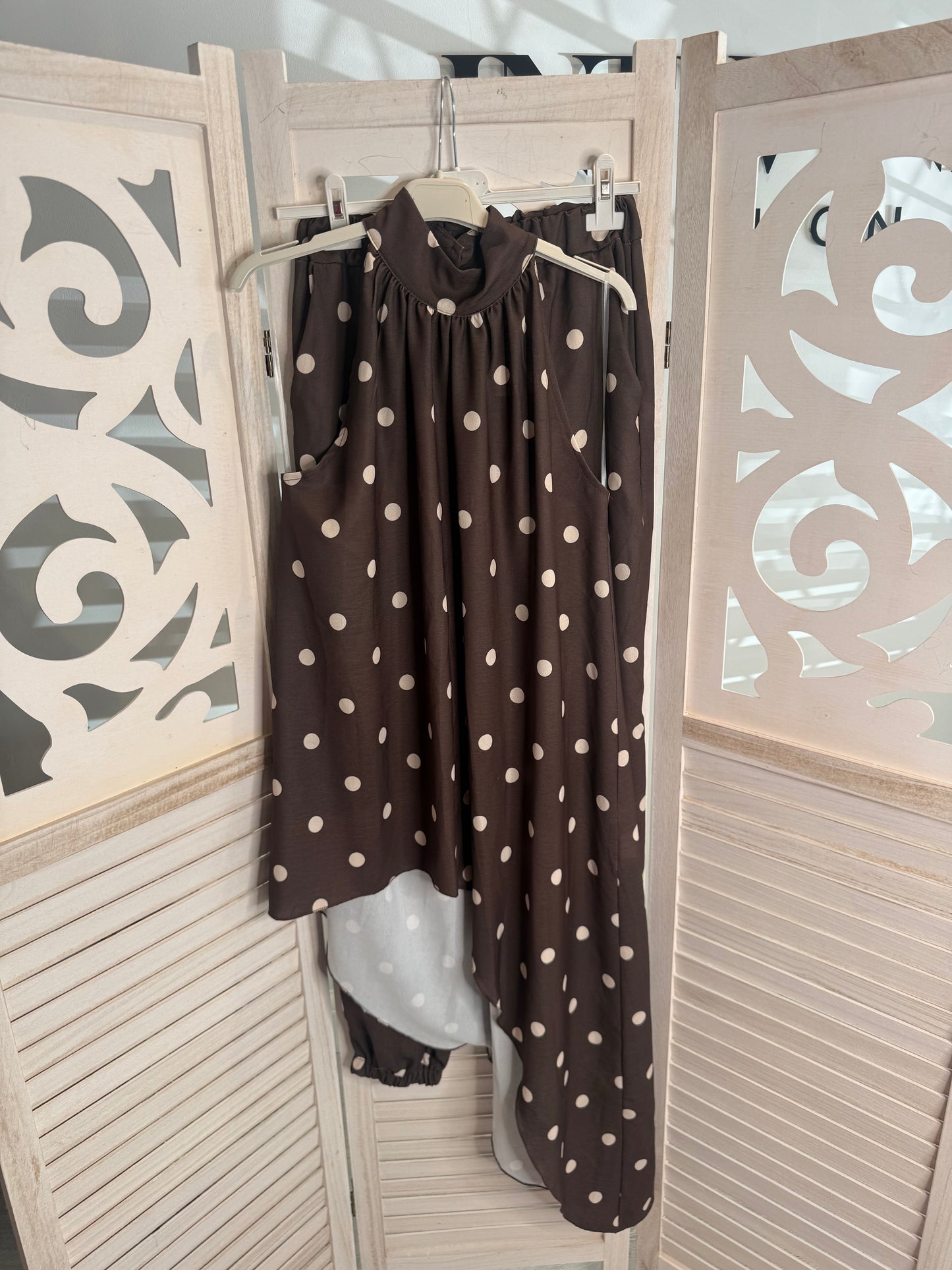 Phoebe polka dot asymmetric coord