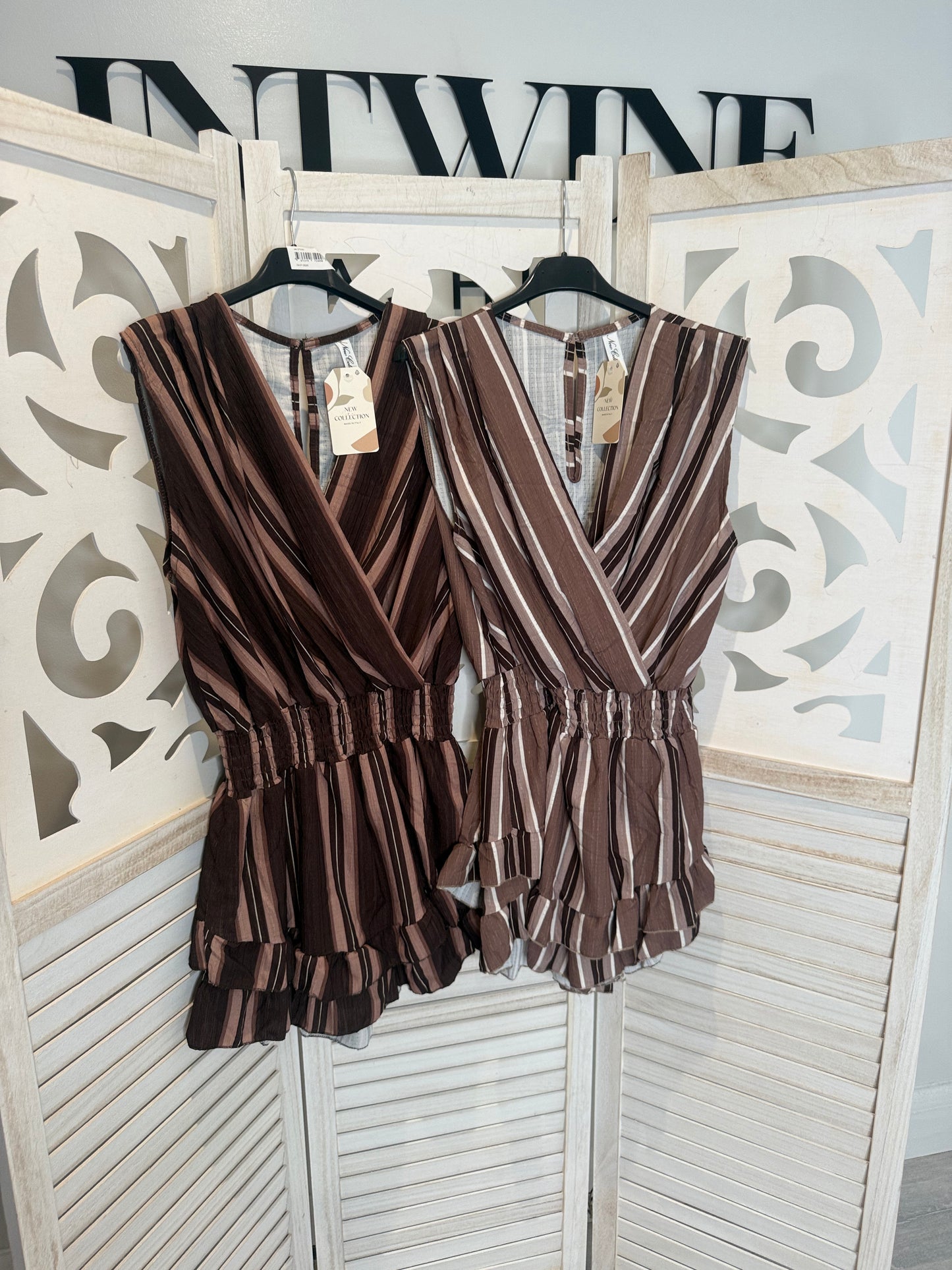 Raya striped cross over playsuit