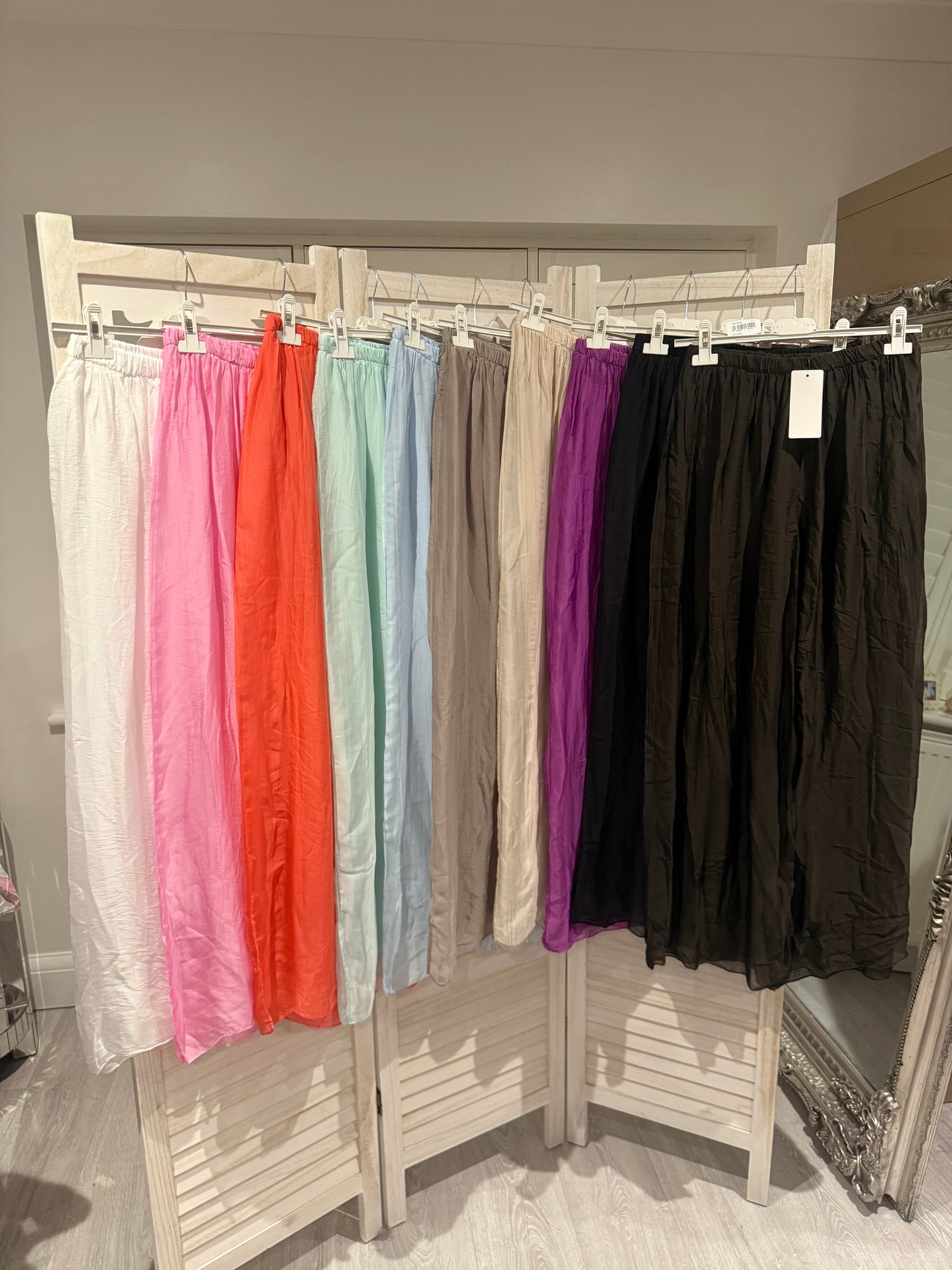 Gabby silk elastic waist trousers