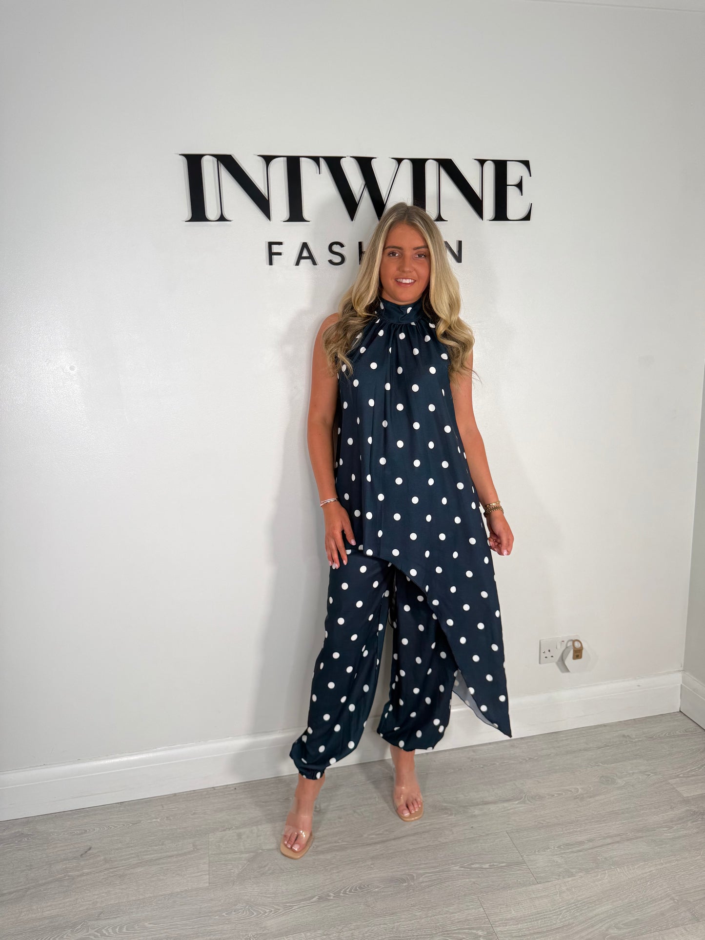 Phoebe polka dot asymmetric coord
