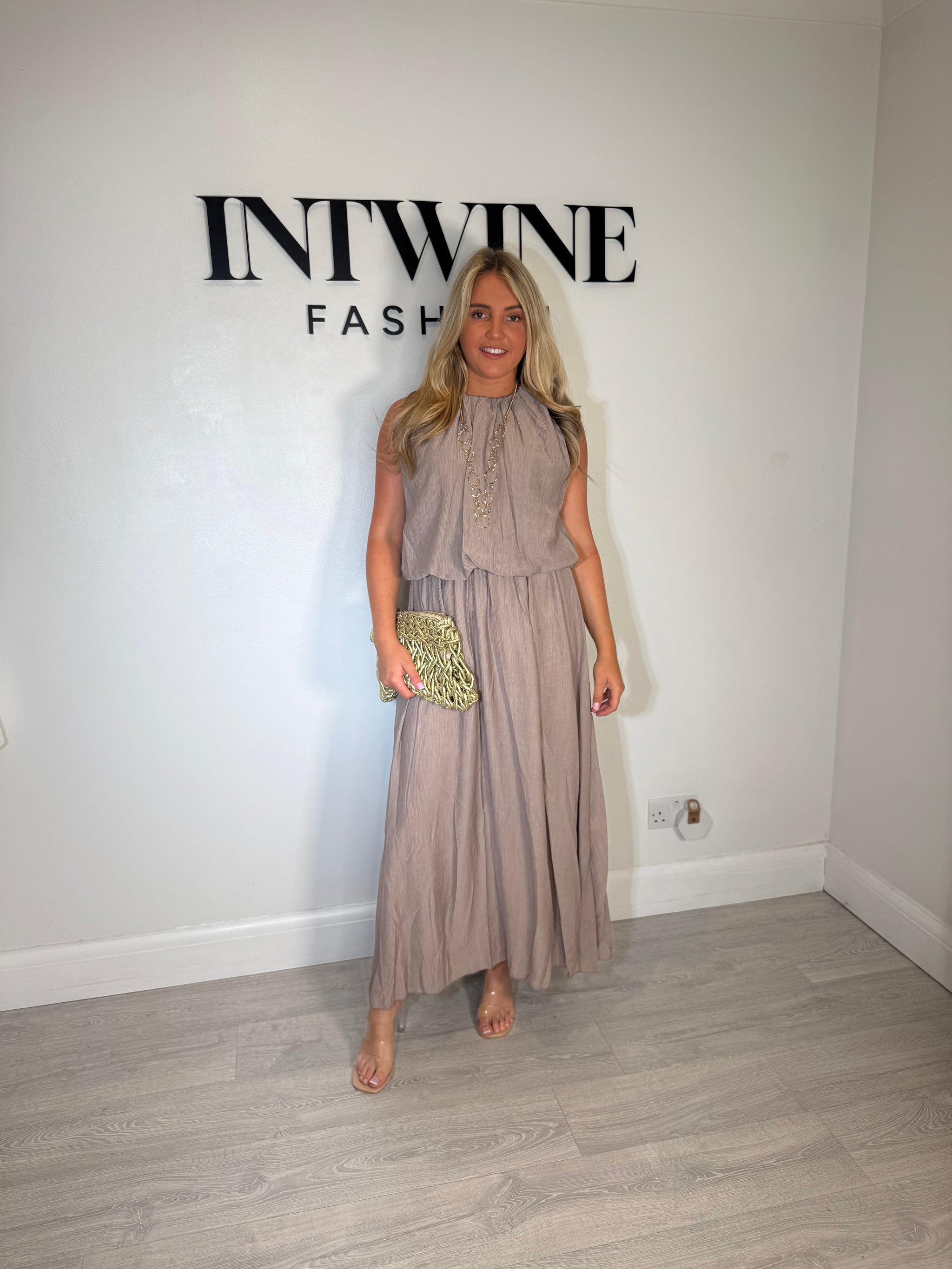 Nelly Elastic Balloon Long Dress