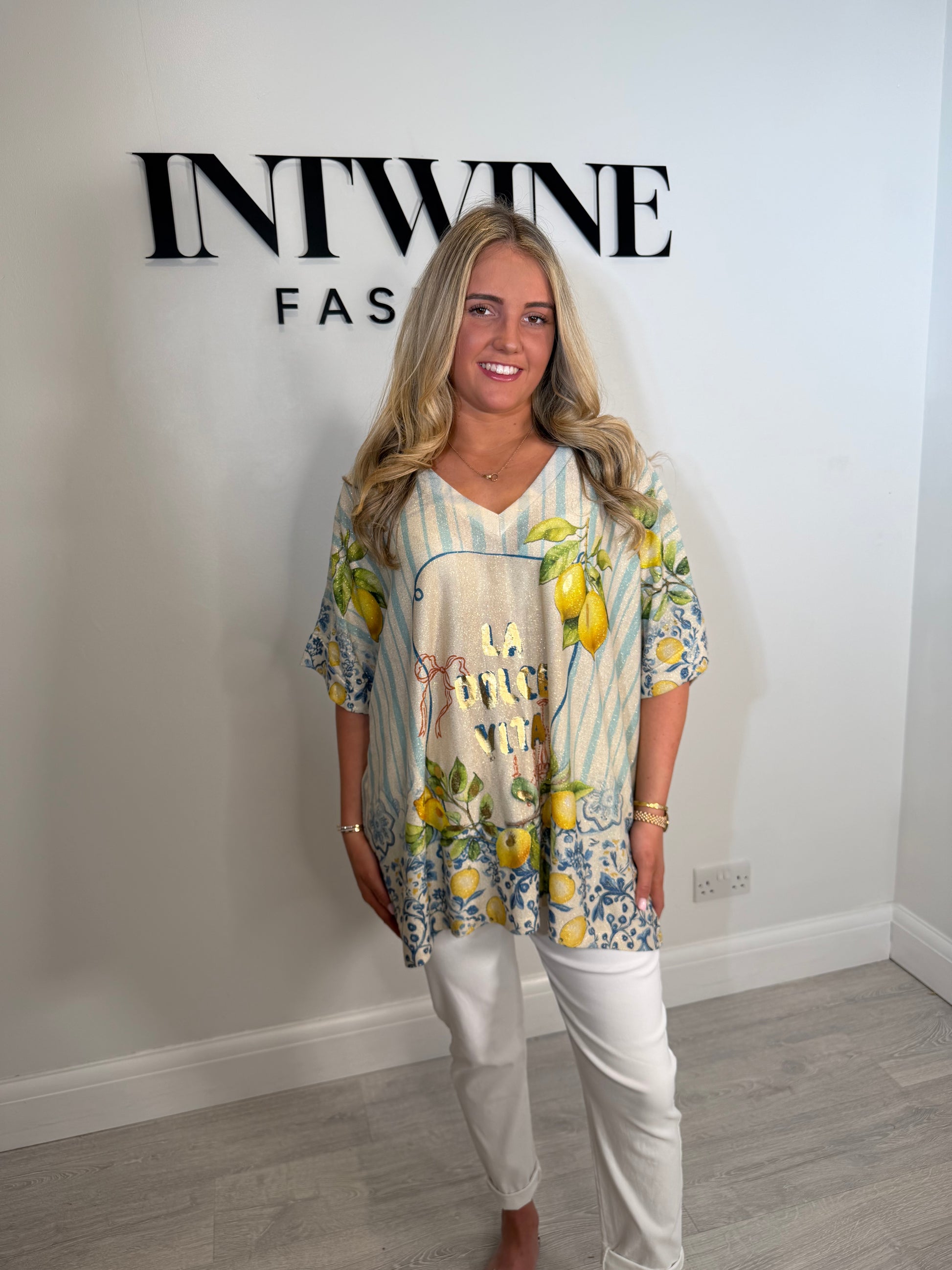 Lemon La Dolce Vita lurex top