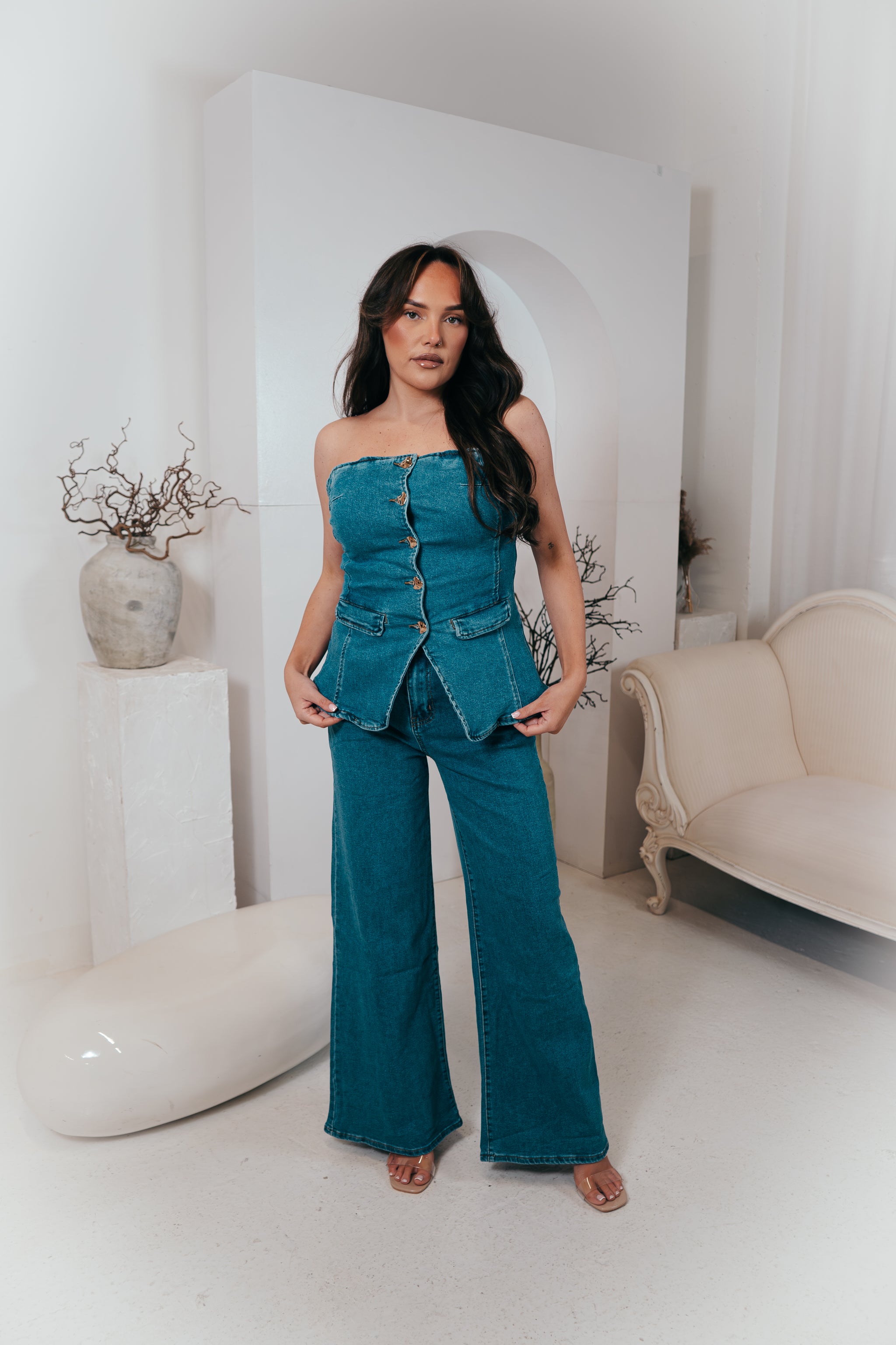 ERIN Double Denim Bandeau Co-Ord