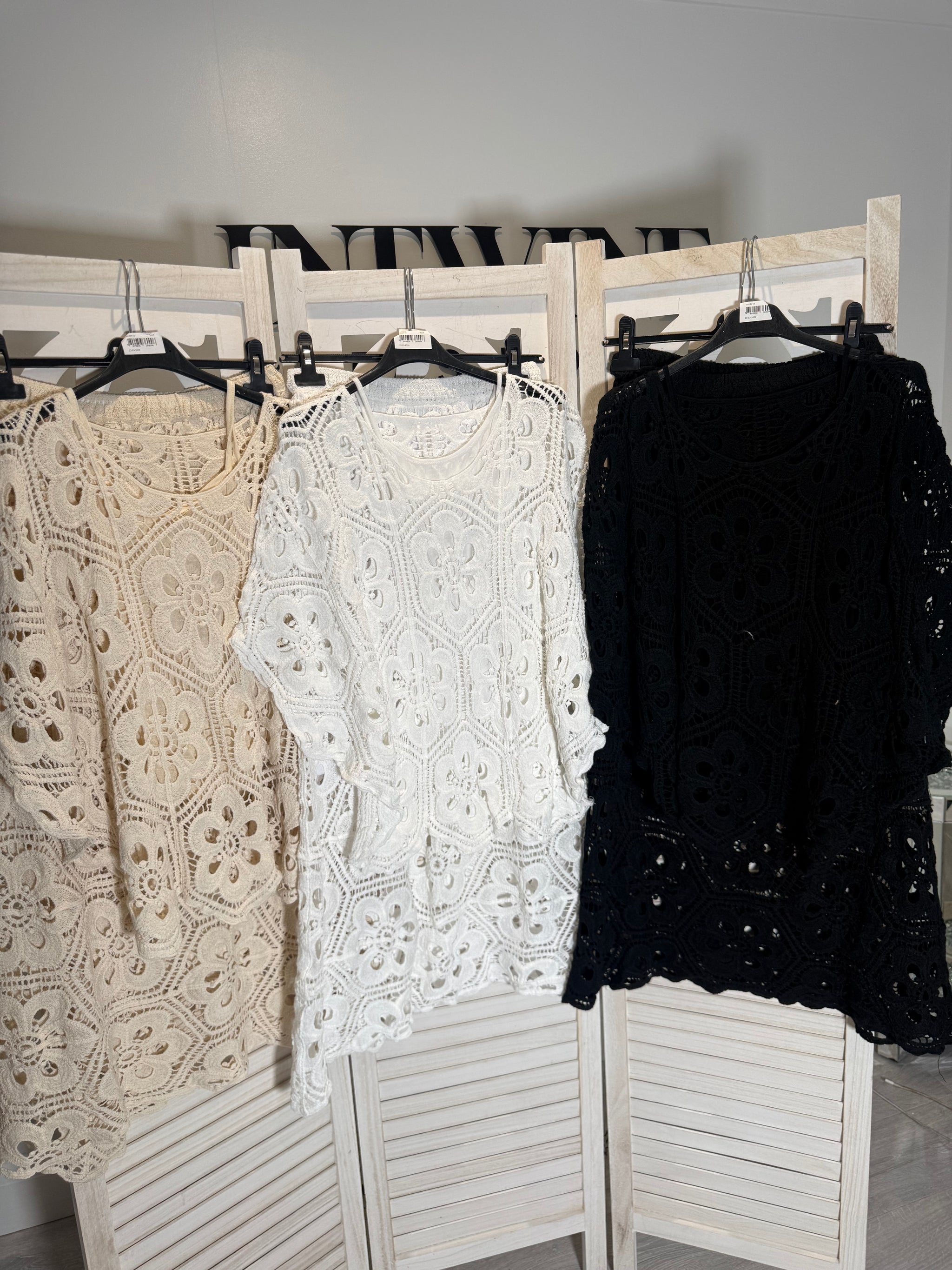 Daisy crochet fully lined skirt and top co ord Womenswear