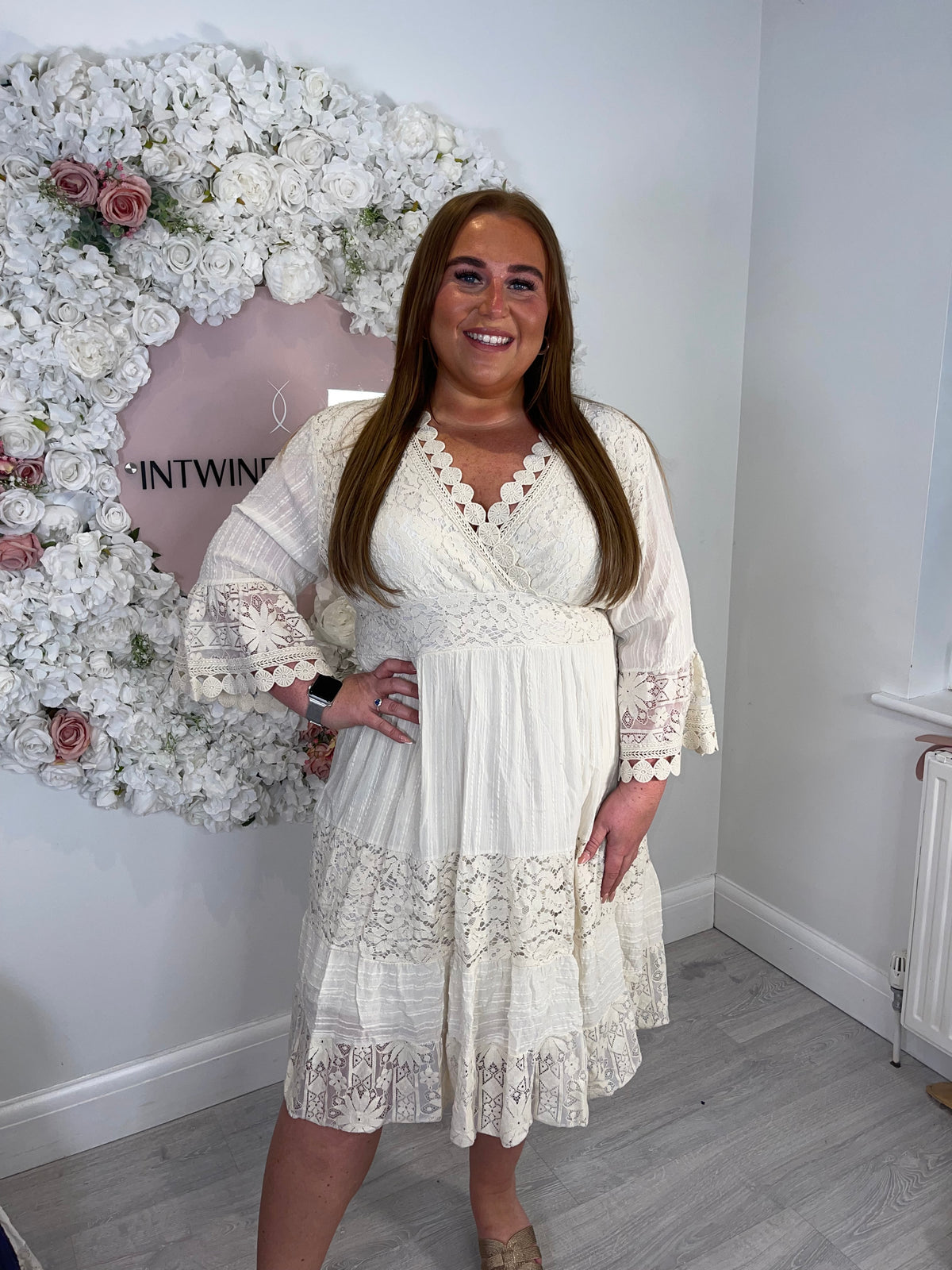 Plus Size Short Embroidery Dayna Dress