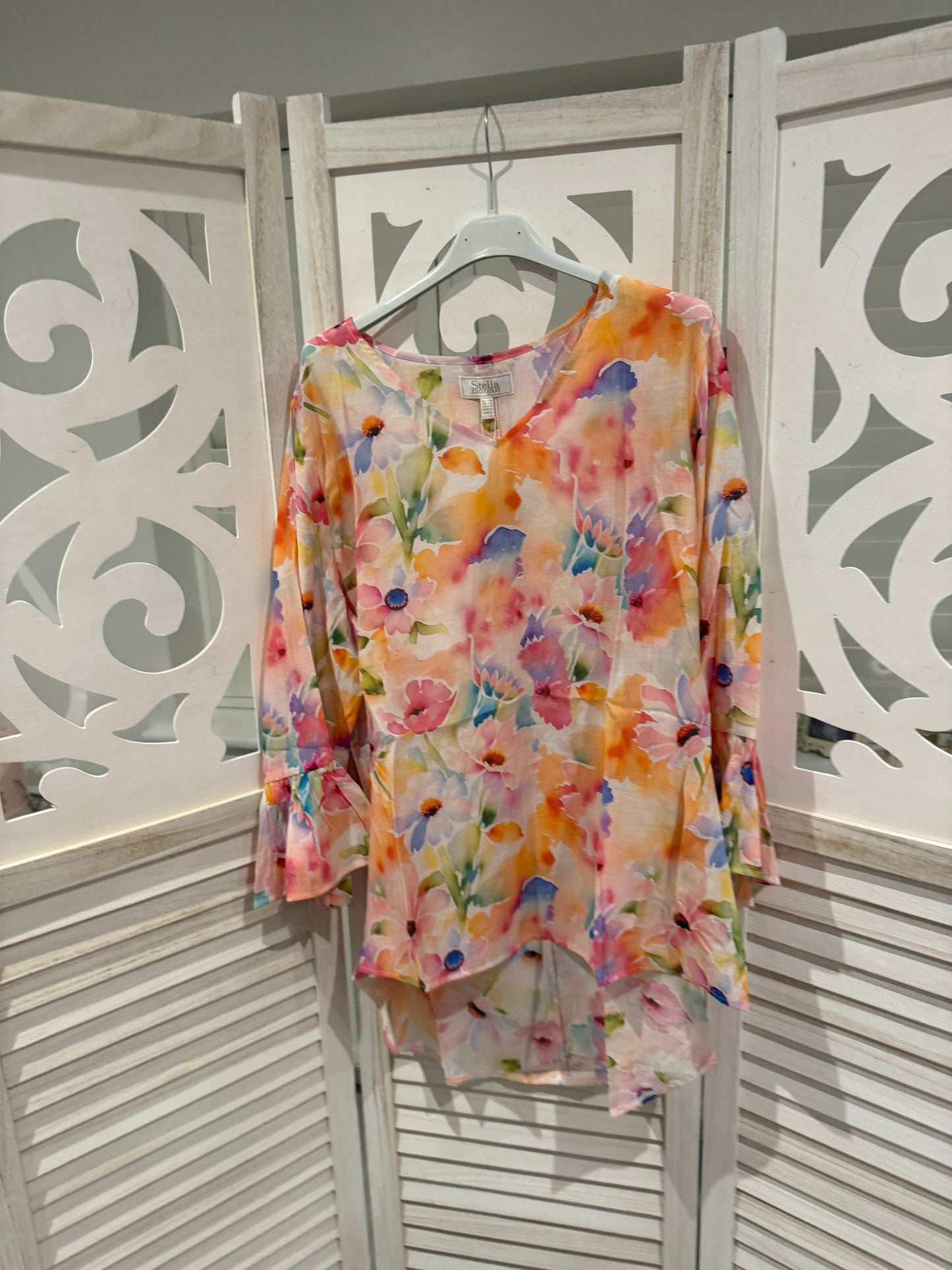 Fiona Floral Frill Arm Blouse