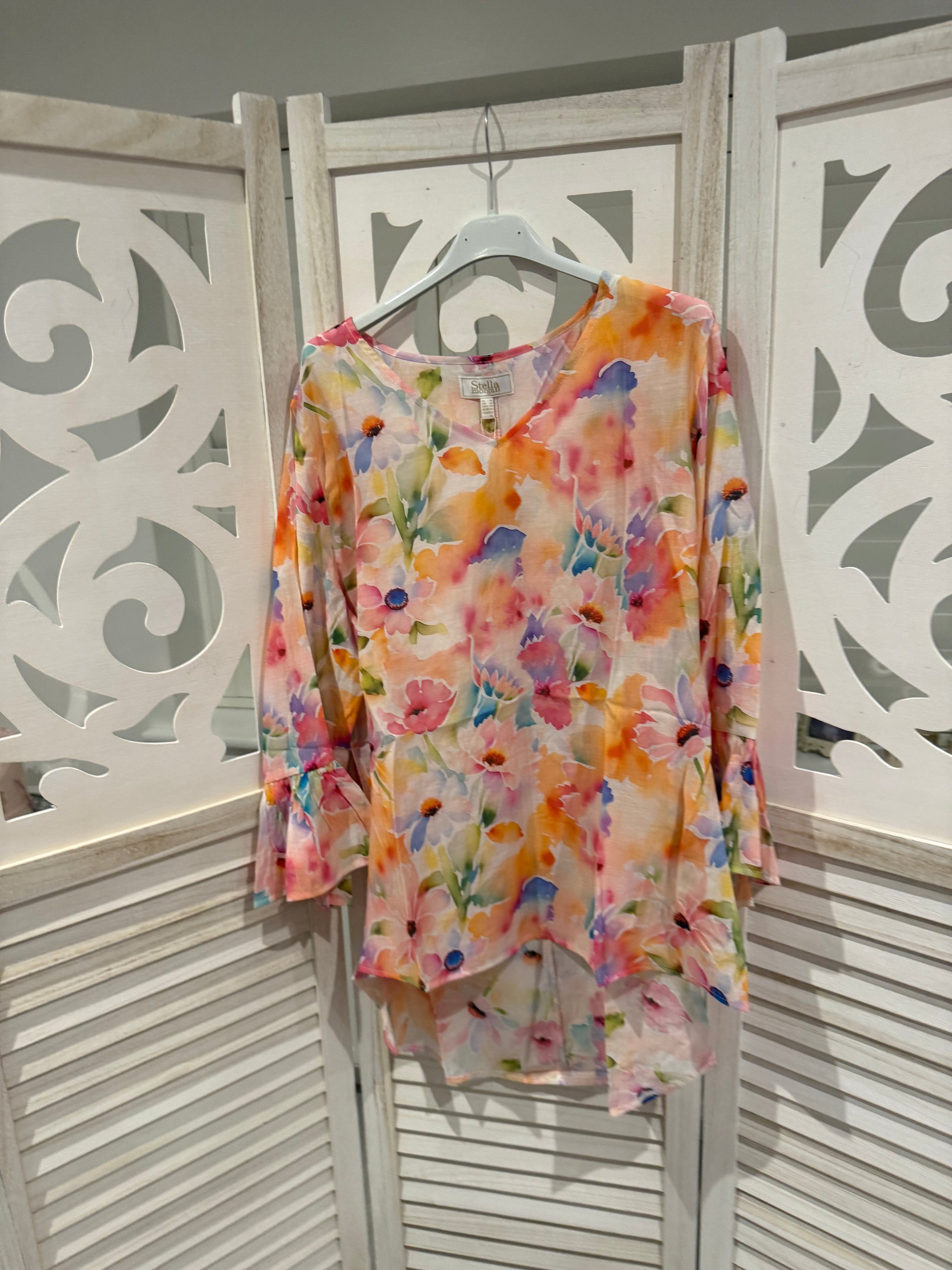 Fiona Floral Frill Arm Blouse