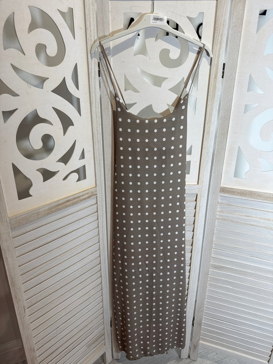 Macy polka dot spaghetti strap dress with elasticated back