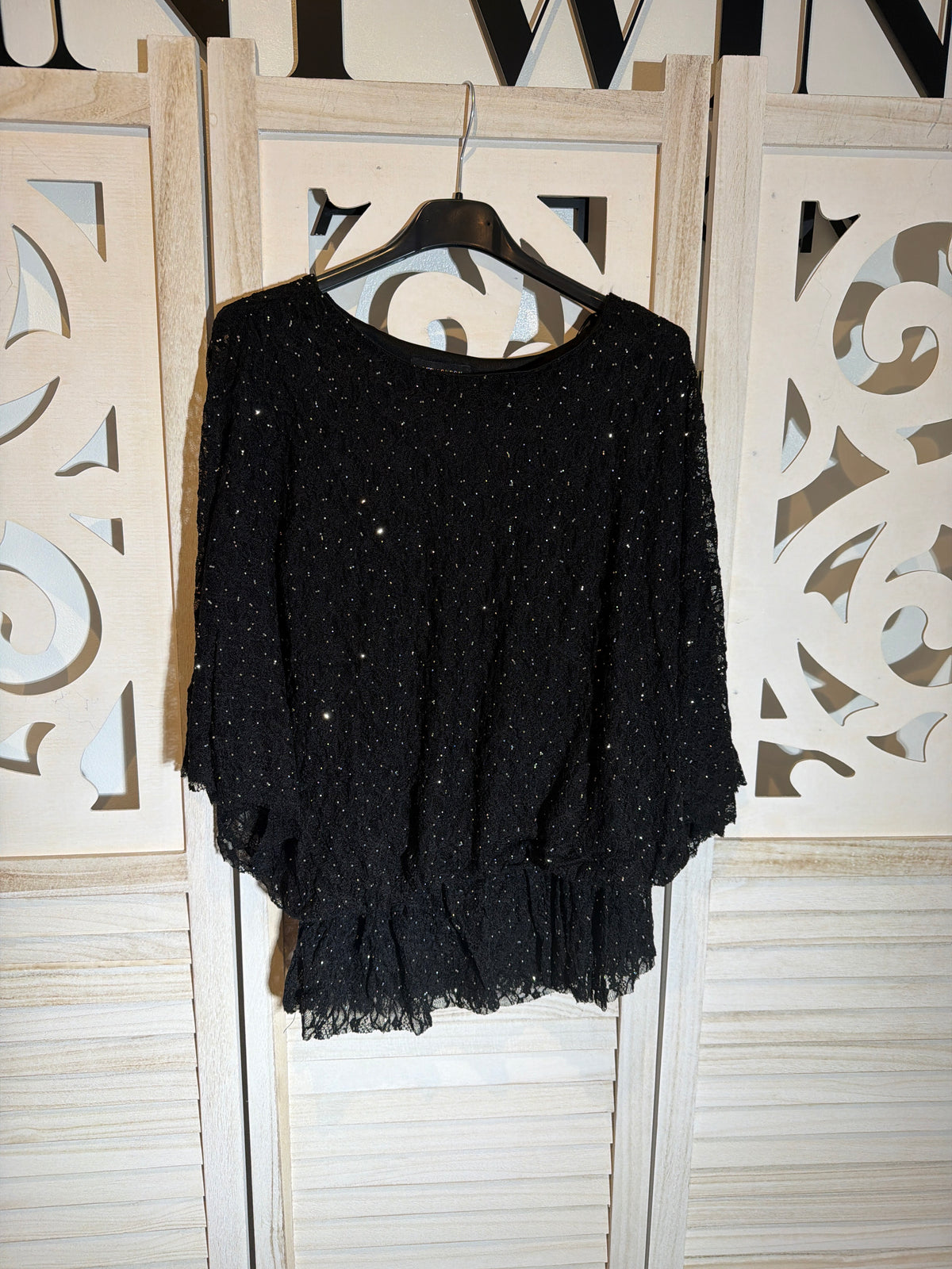 Jade sparkly batwing blouse