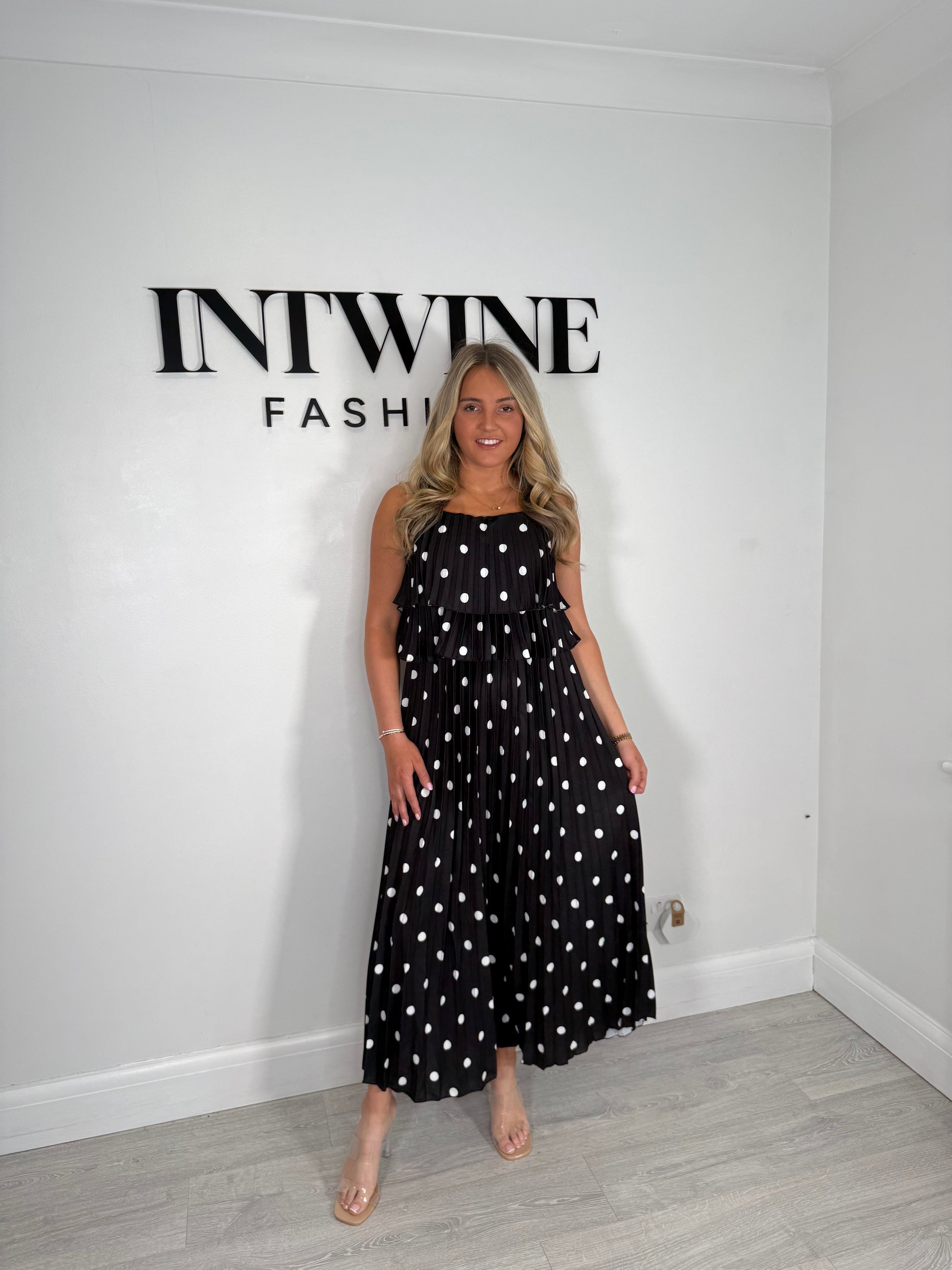Vestido Plisado de Lunares Olivia