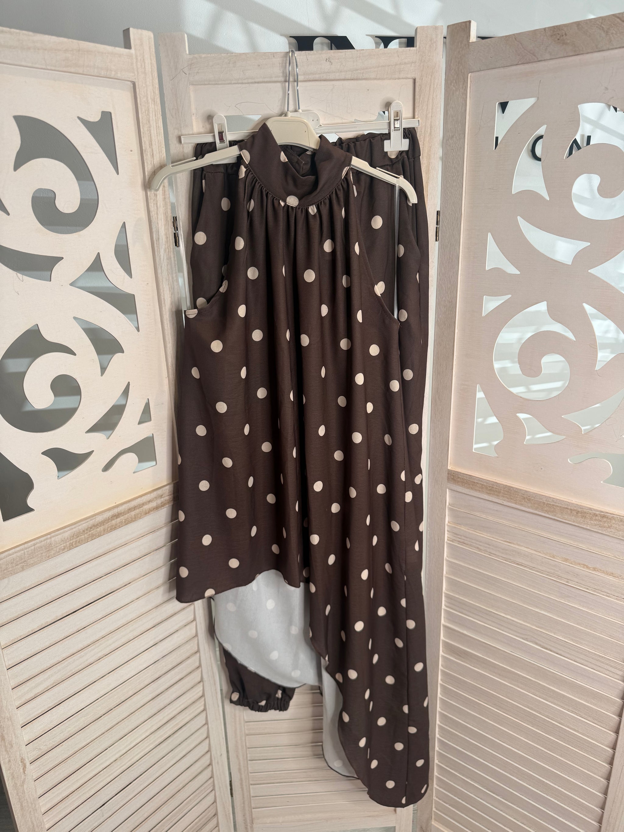 Phoebe polka dot asymmetric coord