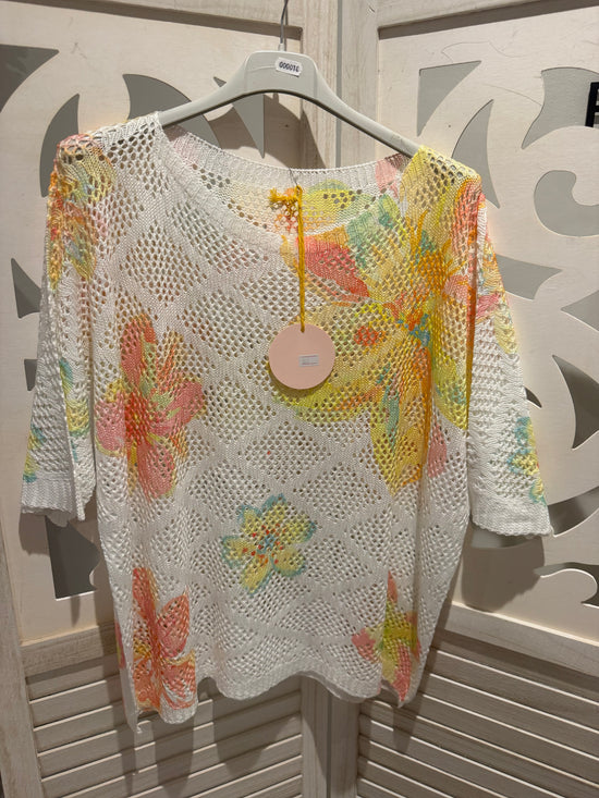 Sarah Floral Crochet Top