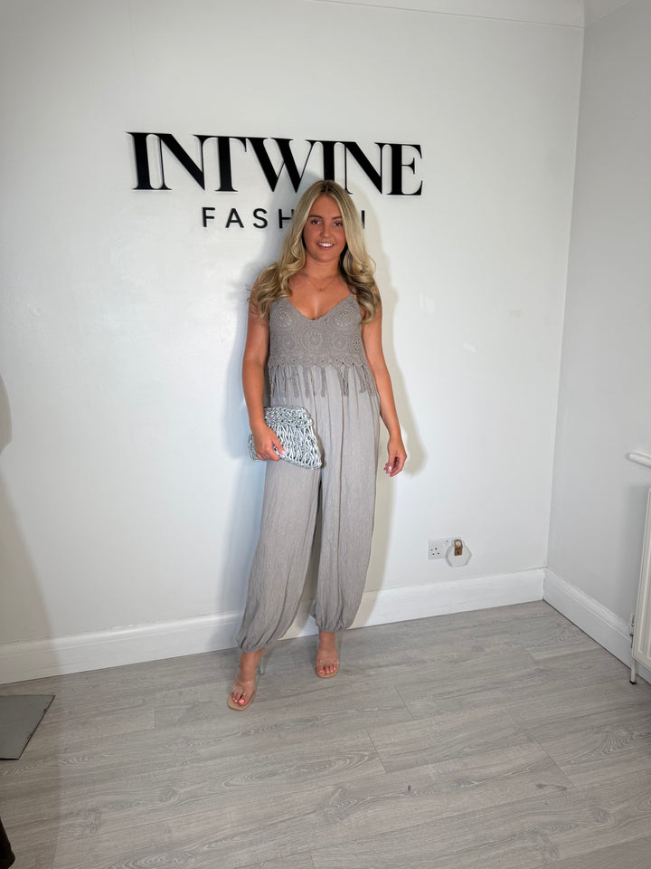 Abigail Crochet Top Jumpsuit
