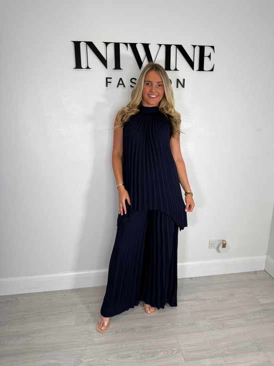 Lottie Pleated Halter Neck Coord