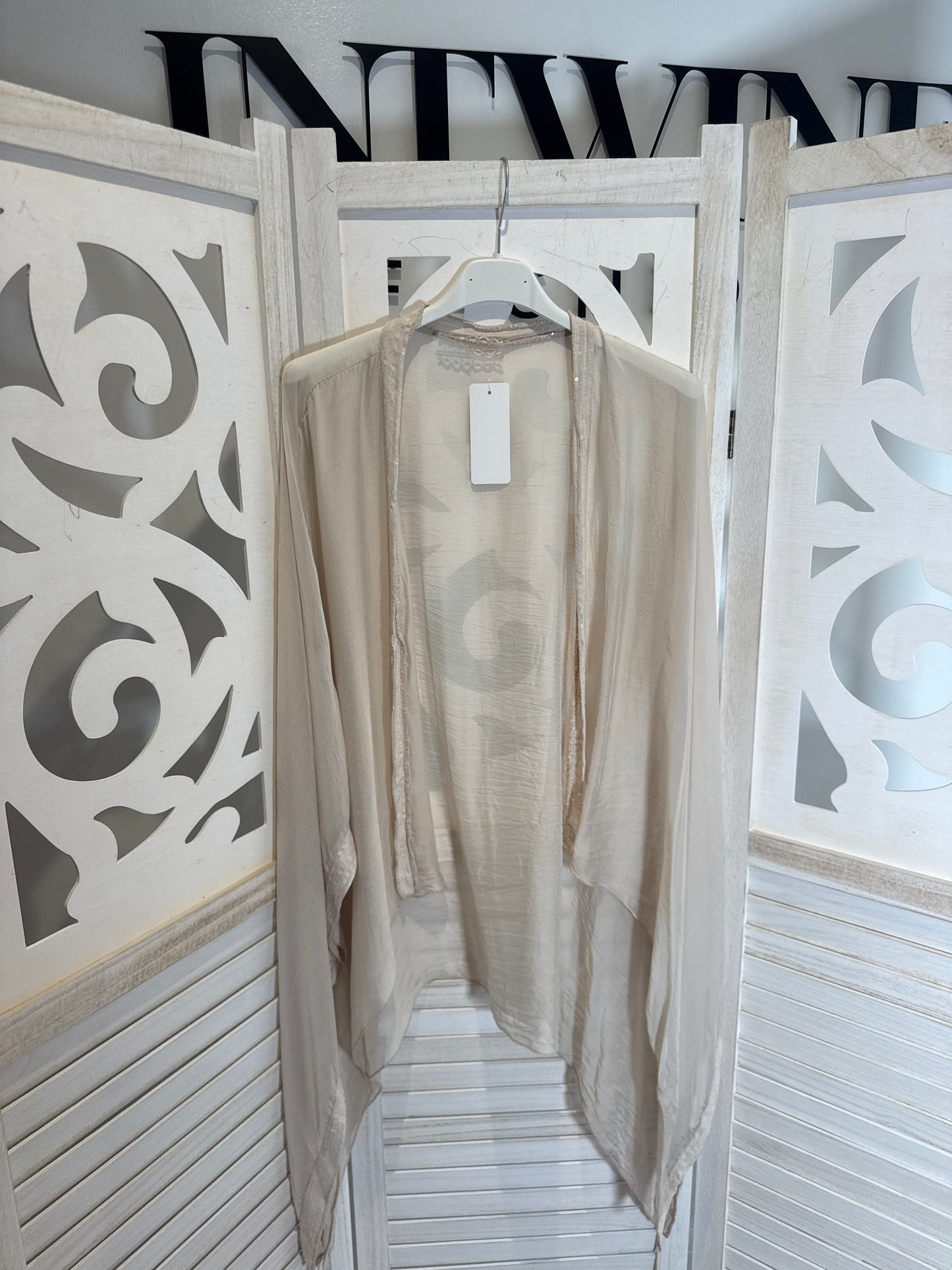 India Silk Blouson Sequin Cardigan
