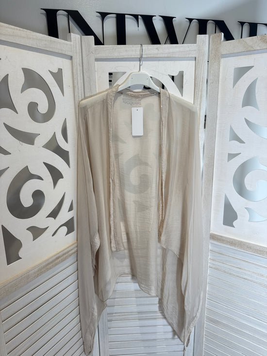 India Silk Blouson Sequin Cardigan