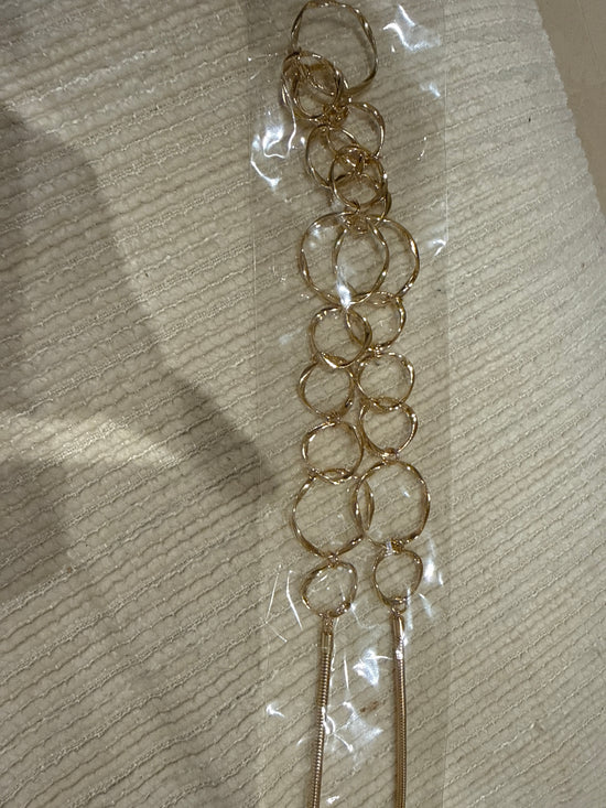 NATASHA CIRCLE RINGED LONG NECKLACE as worn with Kerry dress