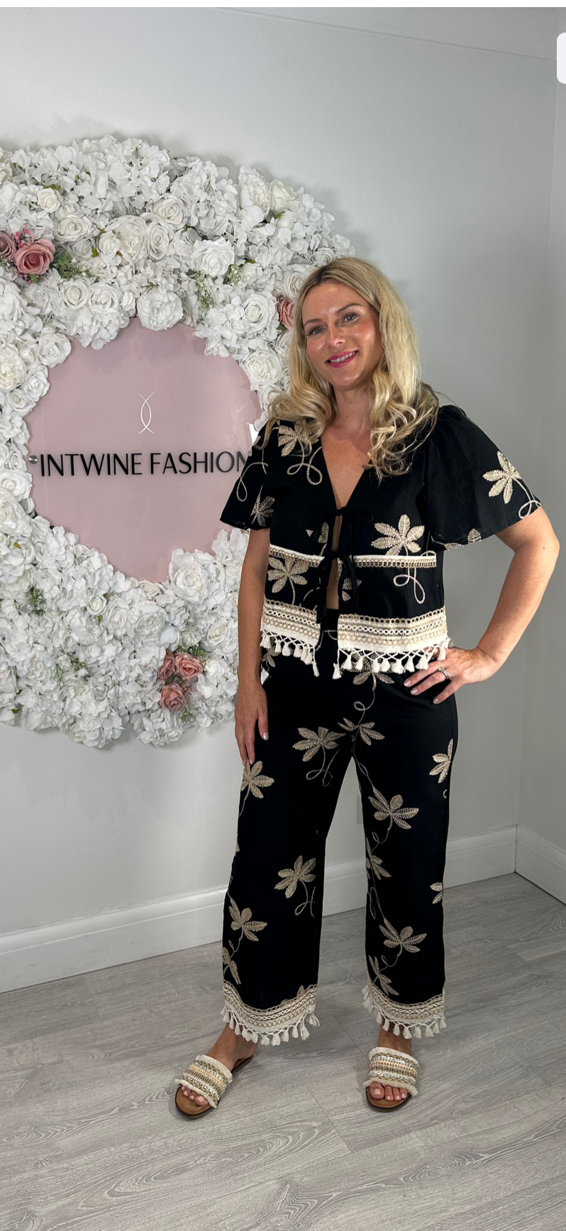 PALM Gold & Black Tassel Co Ord Set