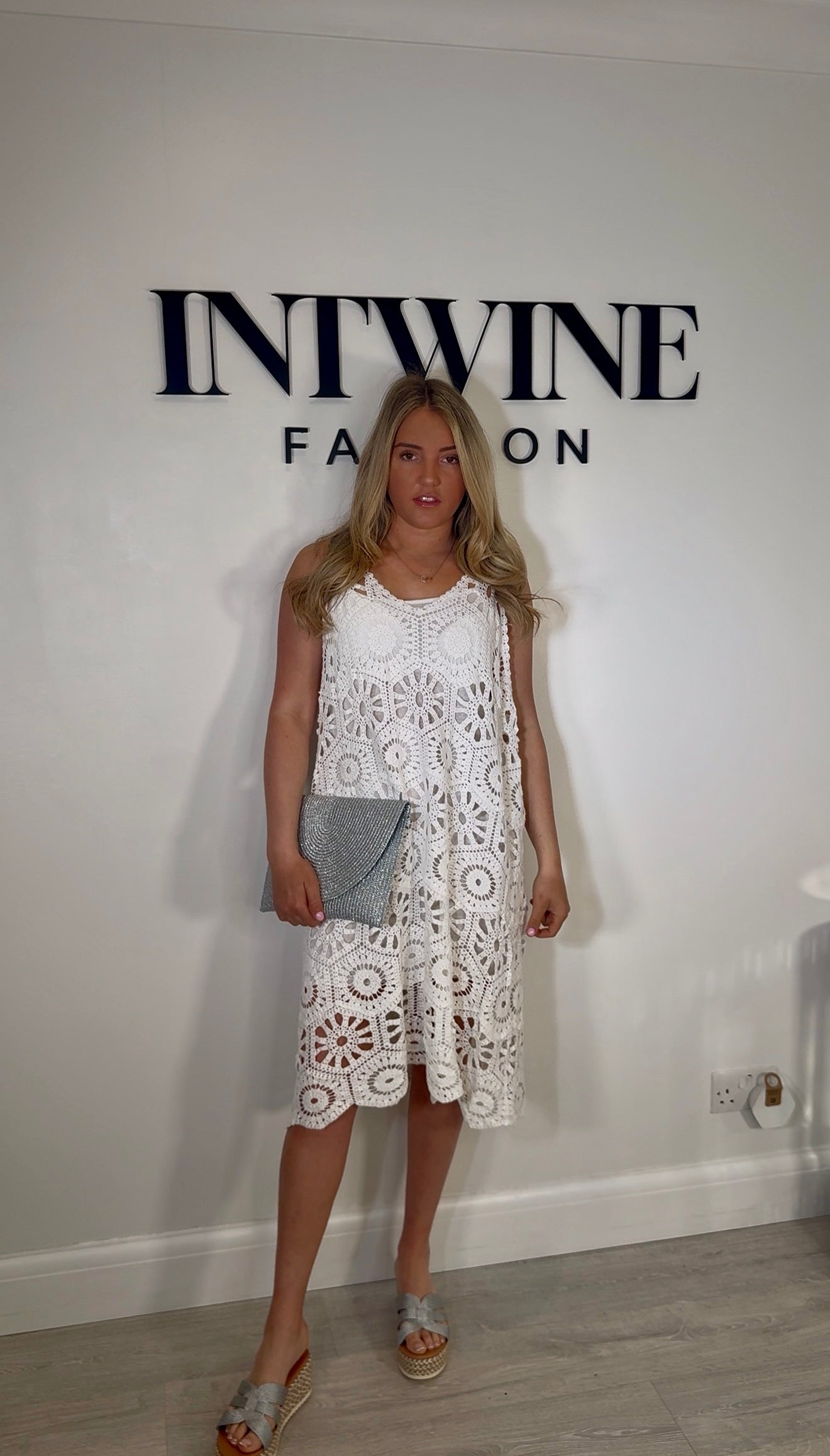 Penelope Crochet Dress With Lining