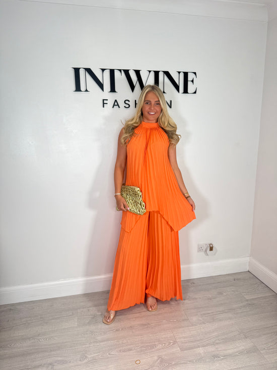 Lottie Pleated Halter Neck Coord