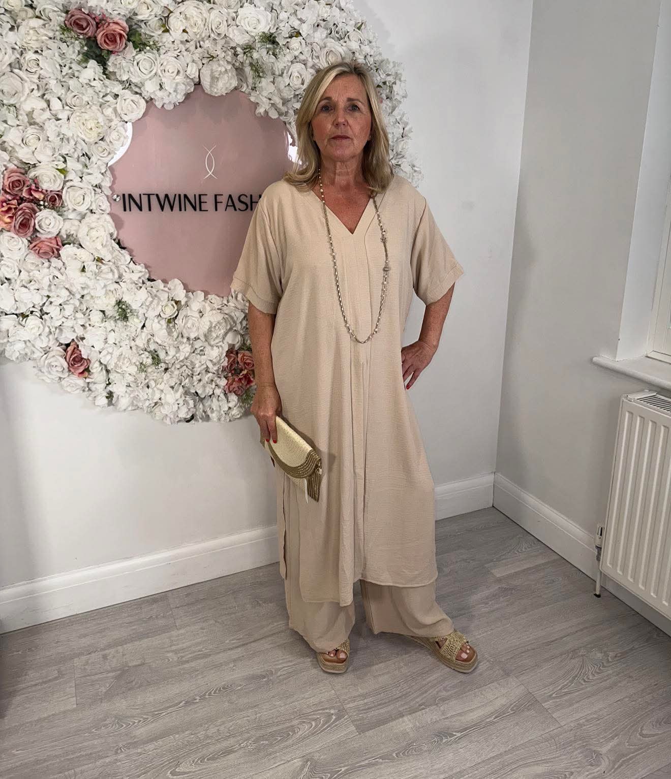 Ivy side slit trouser set