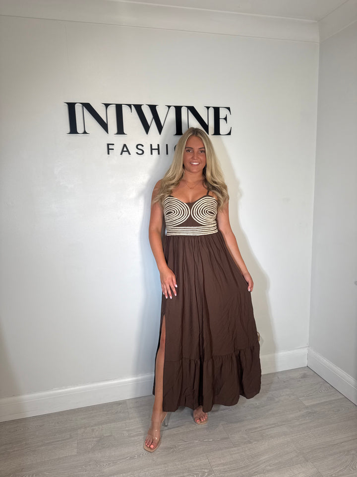 Gab Crochet Split Skirt Dress