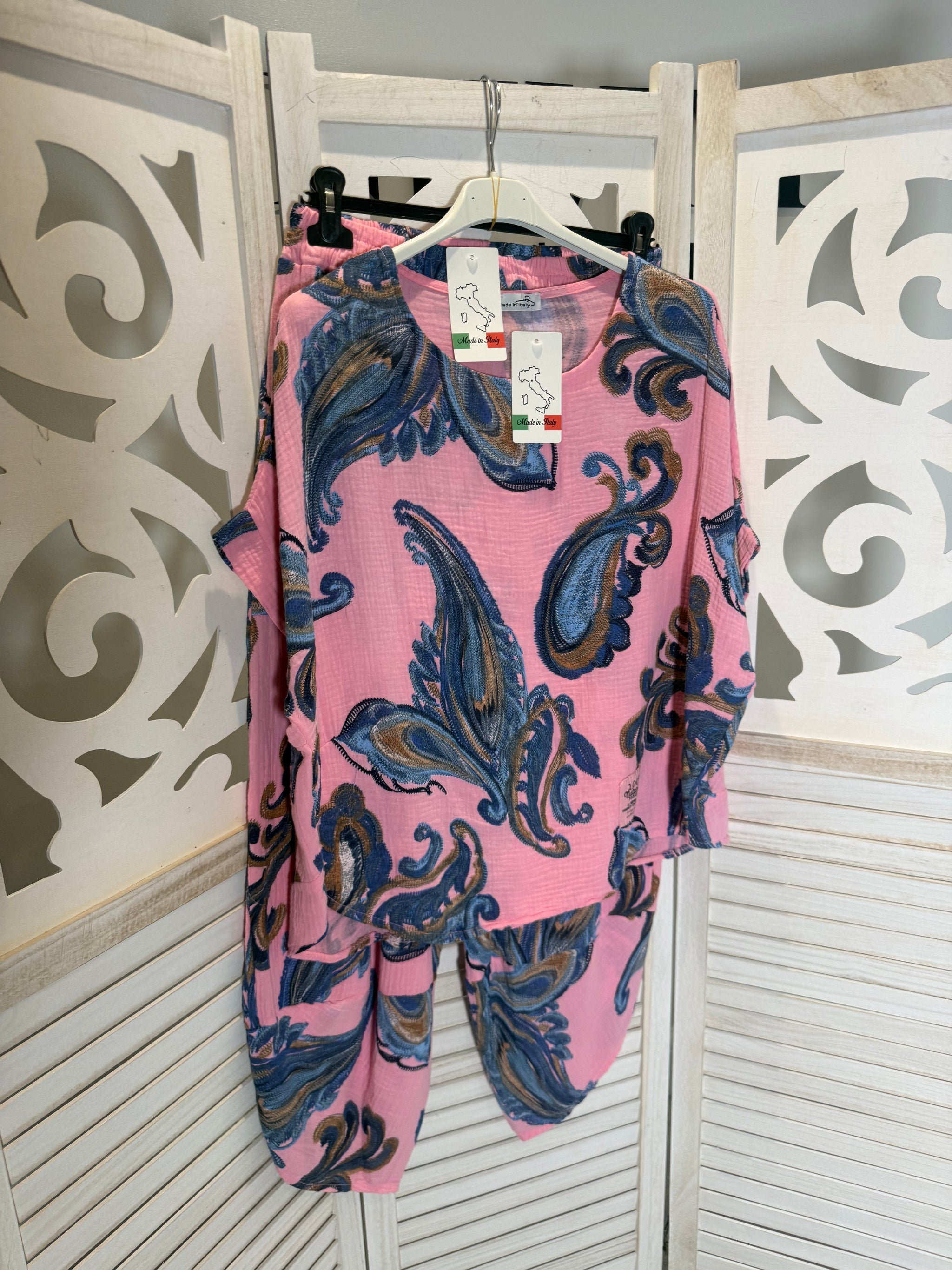 Romy Paisley Cheesecloth Harem Set