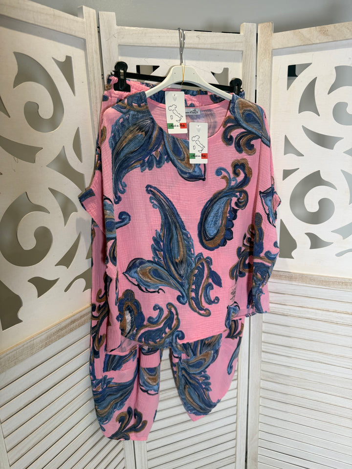 Romy Paisley Cheesecloth Harem Set