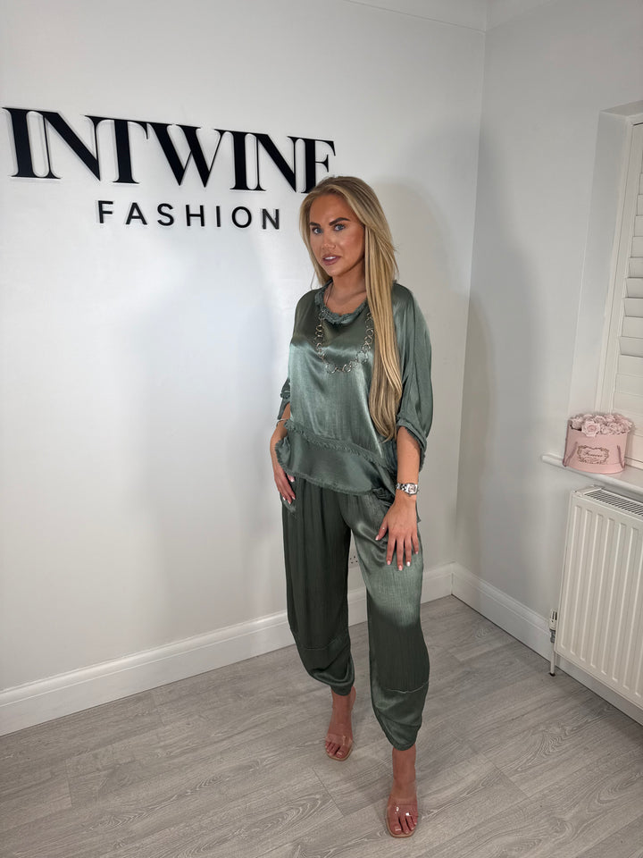 Lexy Soft Satin Feel Trouser Set