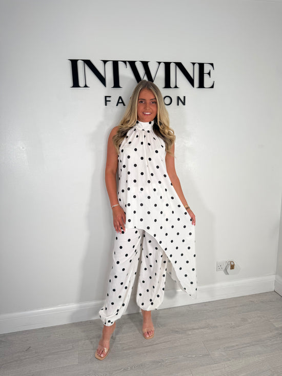 Phoebe polka dot asymmetric coord