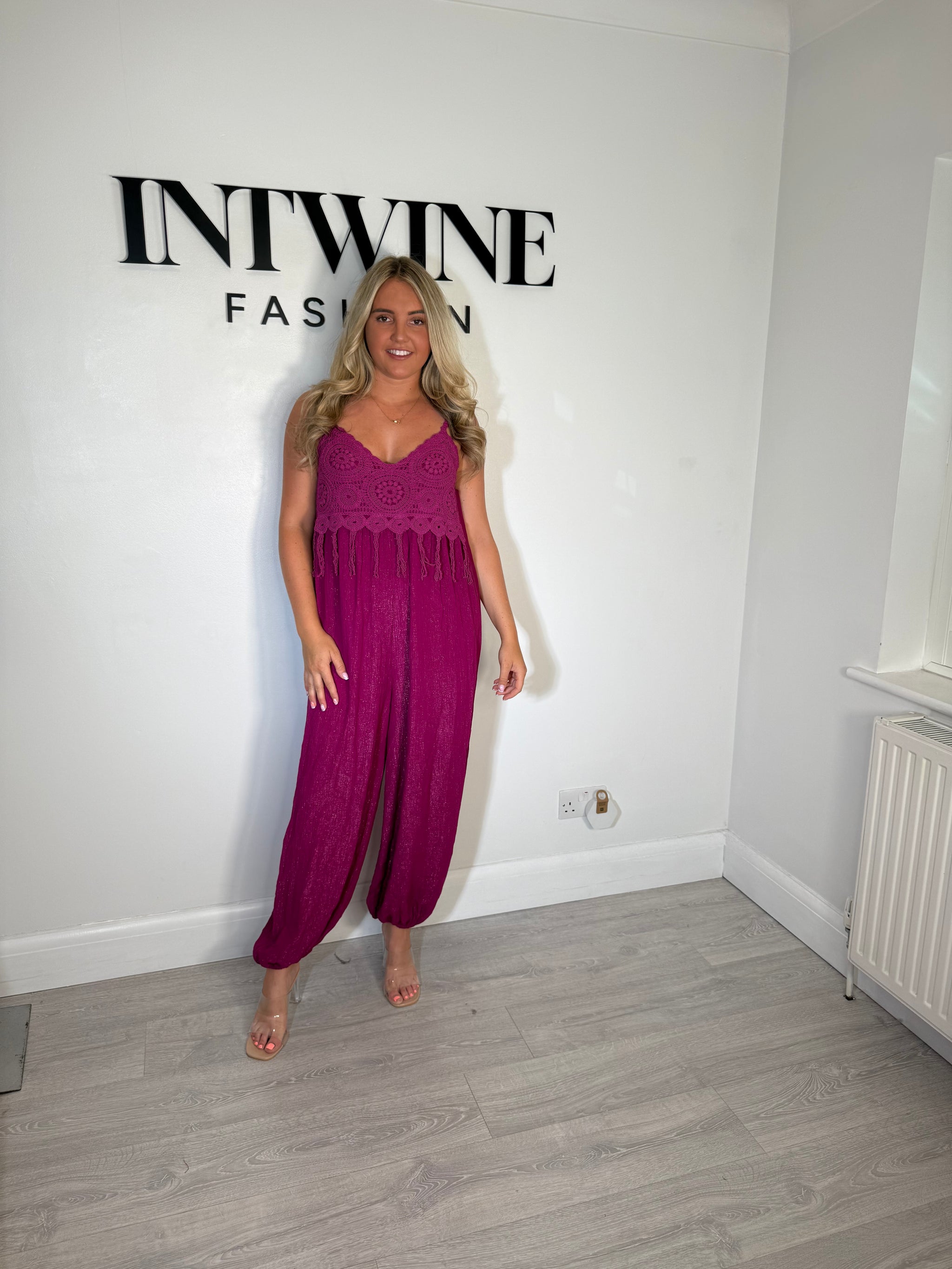 Abigail Crochet Top Jumpsuit