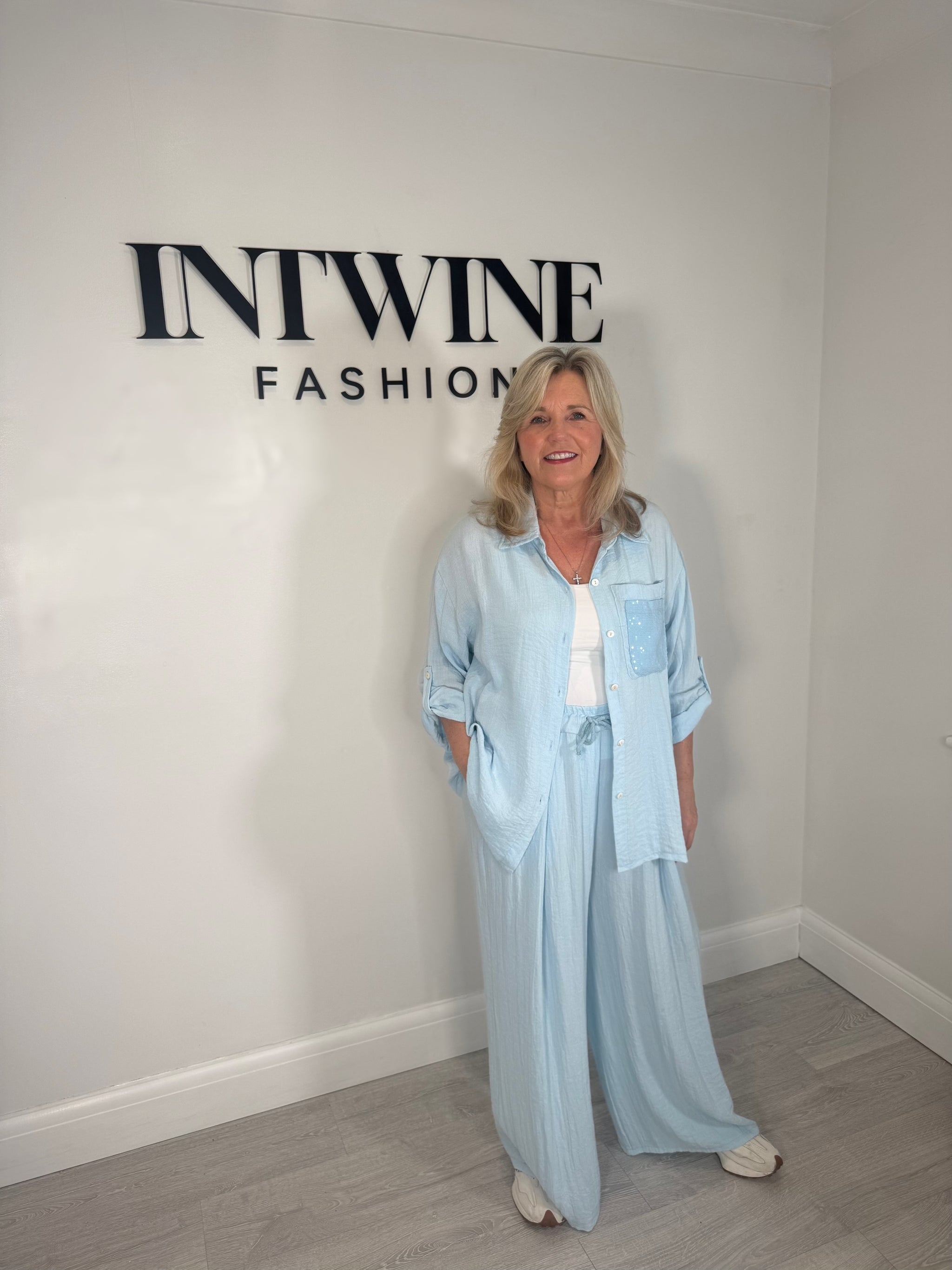 Tilly Cotton linen feel Sparkly Pocket Detail Co-Ord