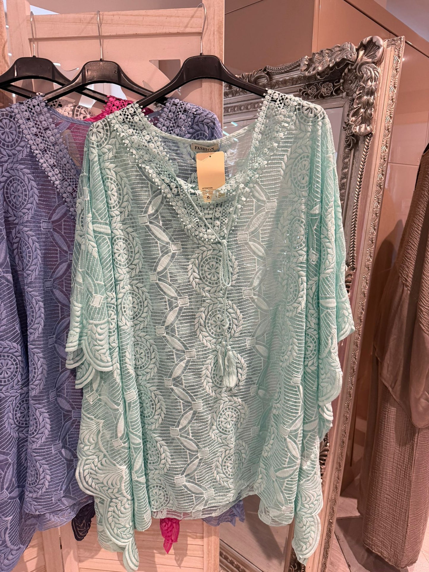 Sandy tassel patterned kaftan