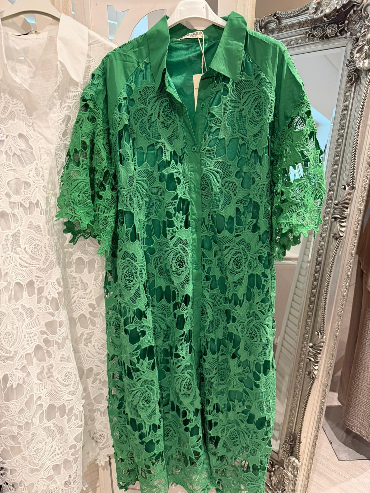Vic Lace Lined Collared Dress