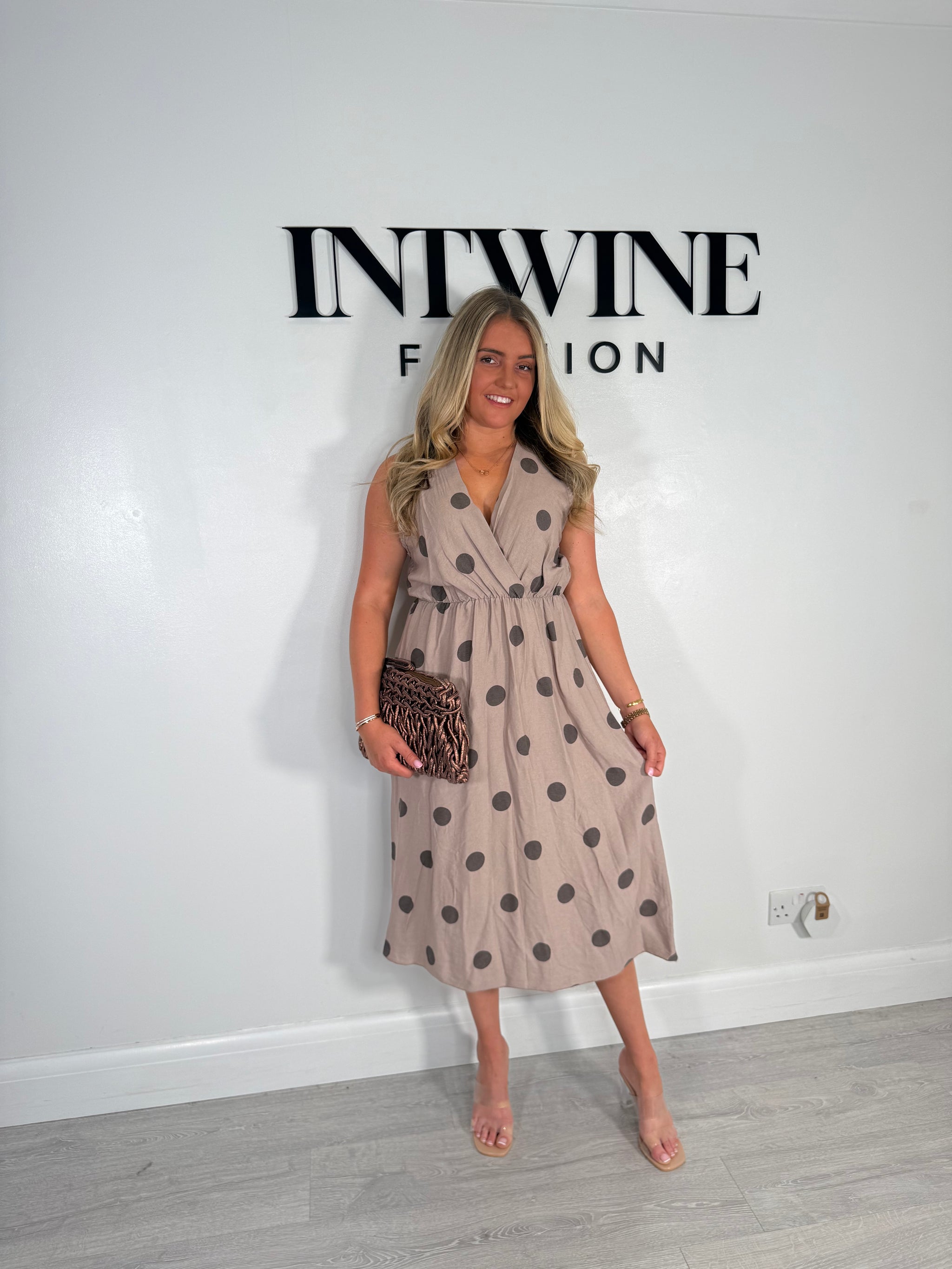 Layla Spotty V Neck Dress