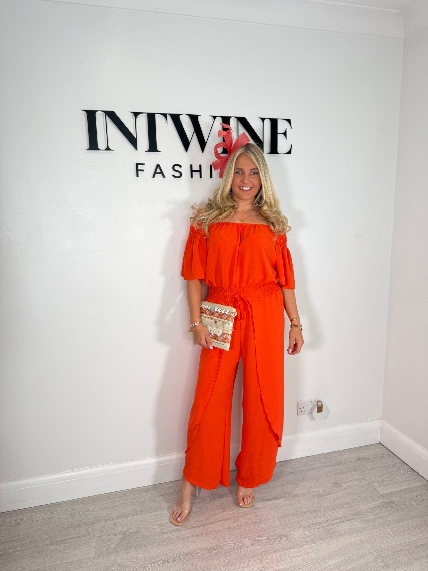Liv Elastic Waist Bardot Jumpsuit