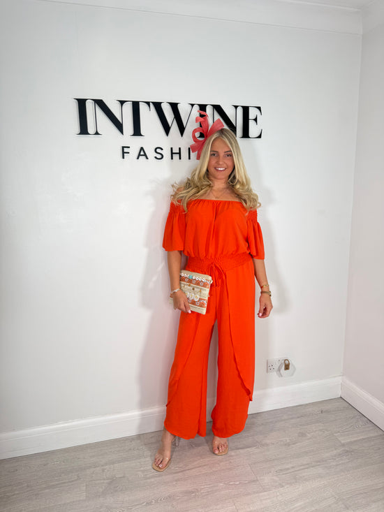 Liv Elastic Waist Bardot Jumpsuit