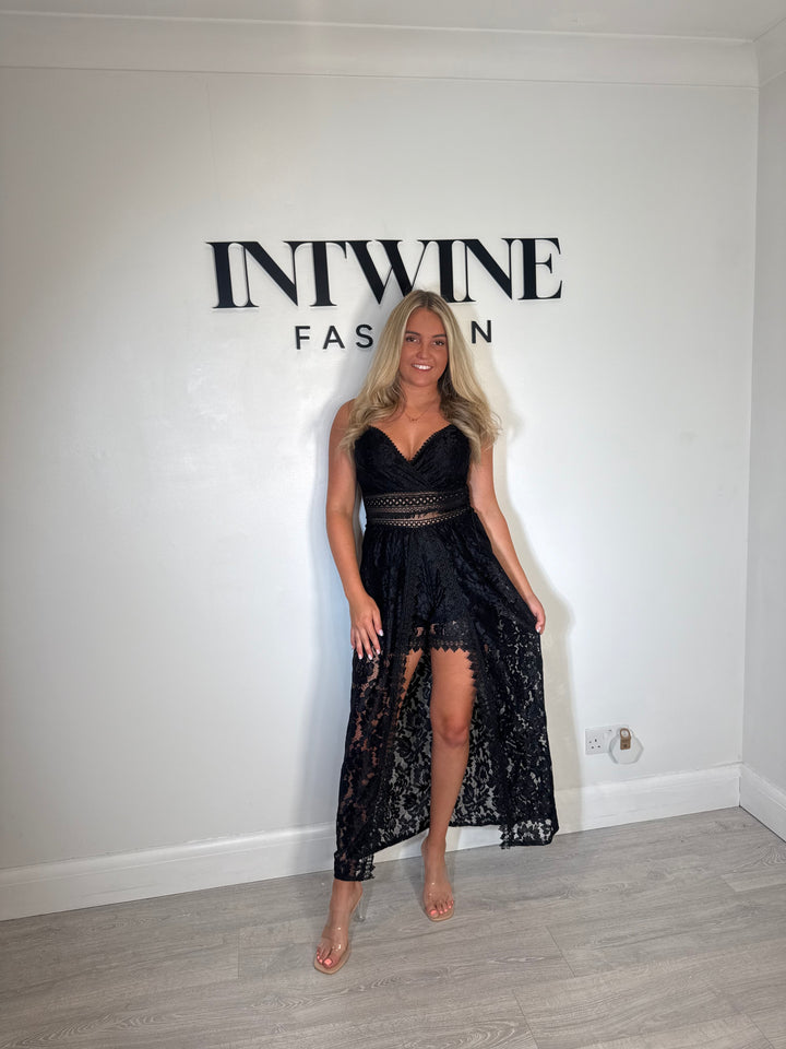 Tilly Lace Playsuit with Long Skirt