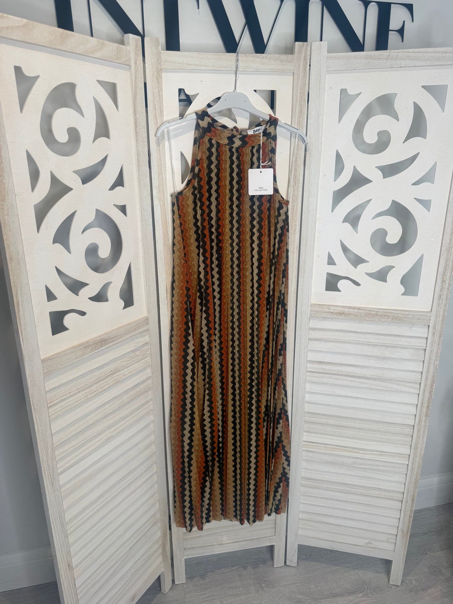 Mellisa metallic zig zag print dress