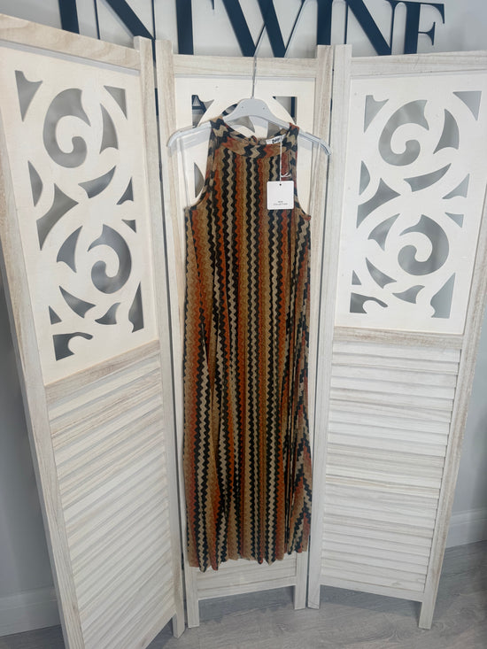 Mellisa metallic zig zag print dress