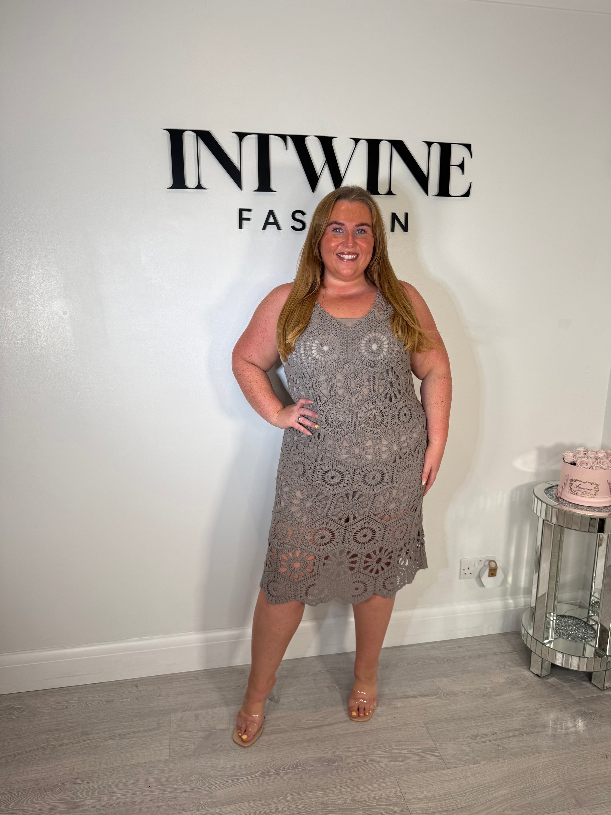 Penelope Crochet Dress With Lining