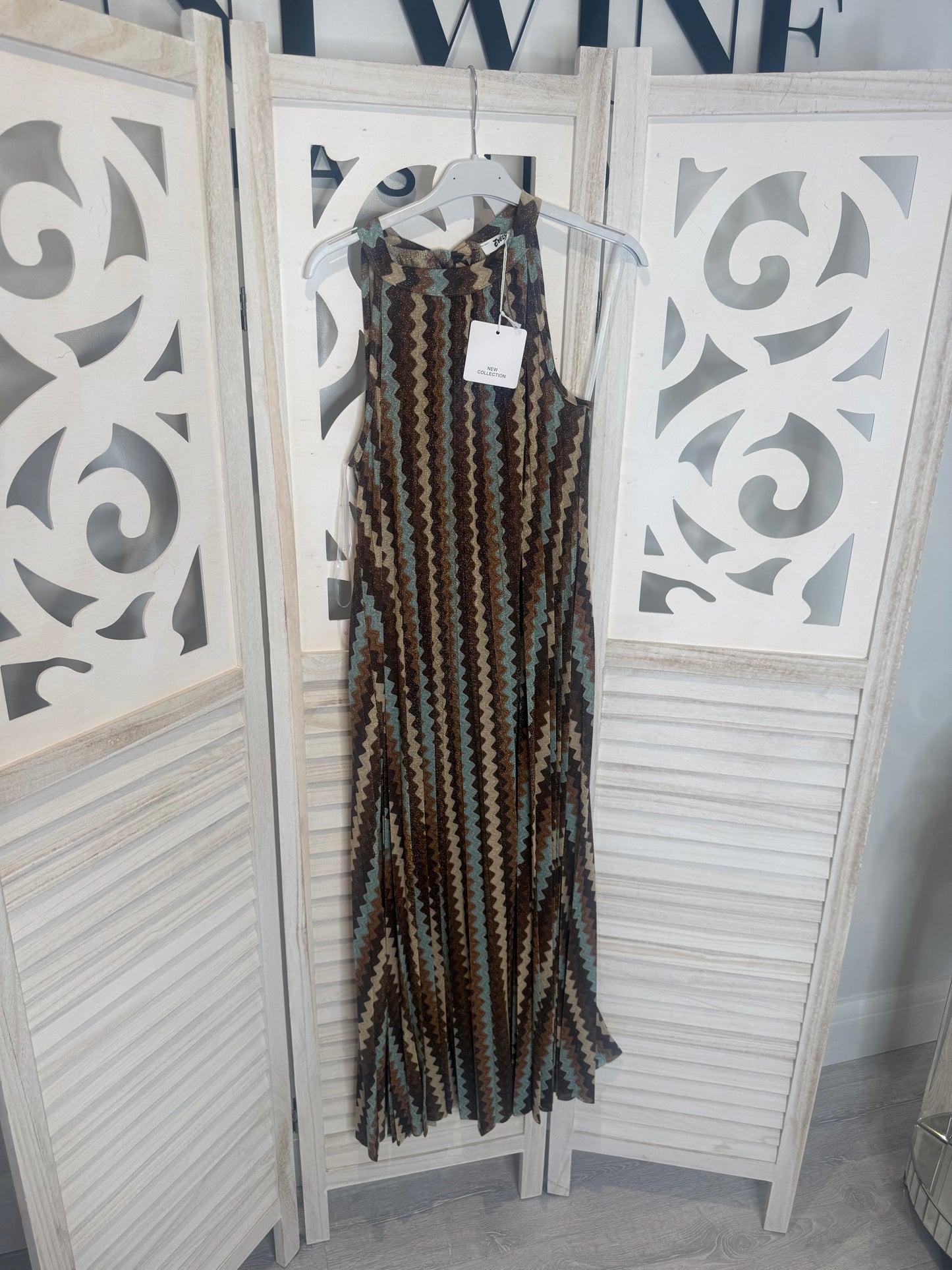 Mellisa metallic zig zag print dress