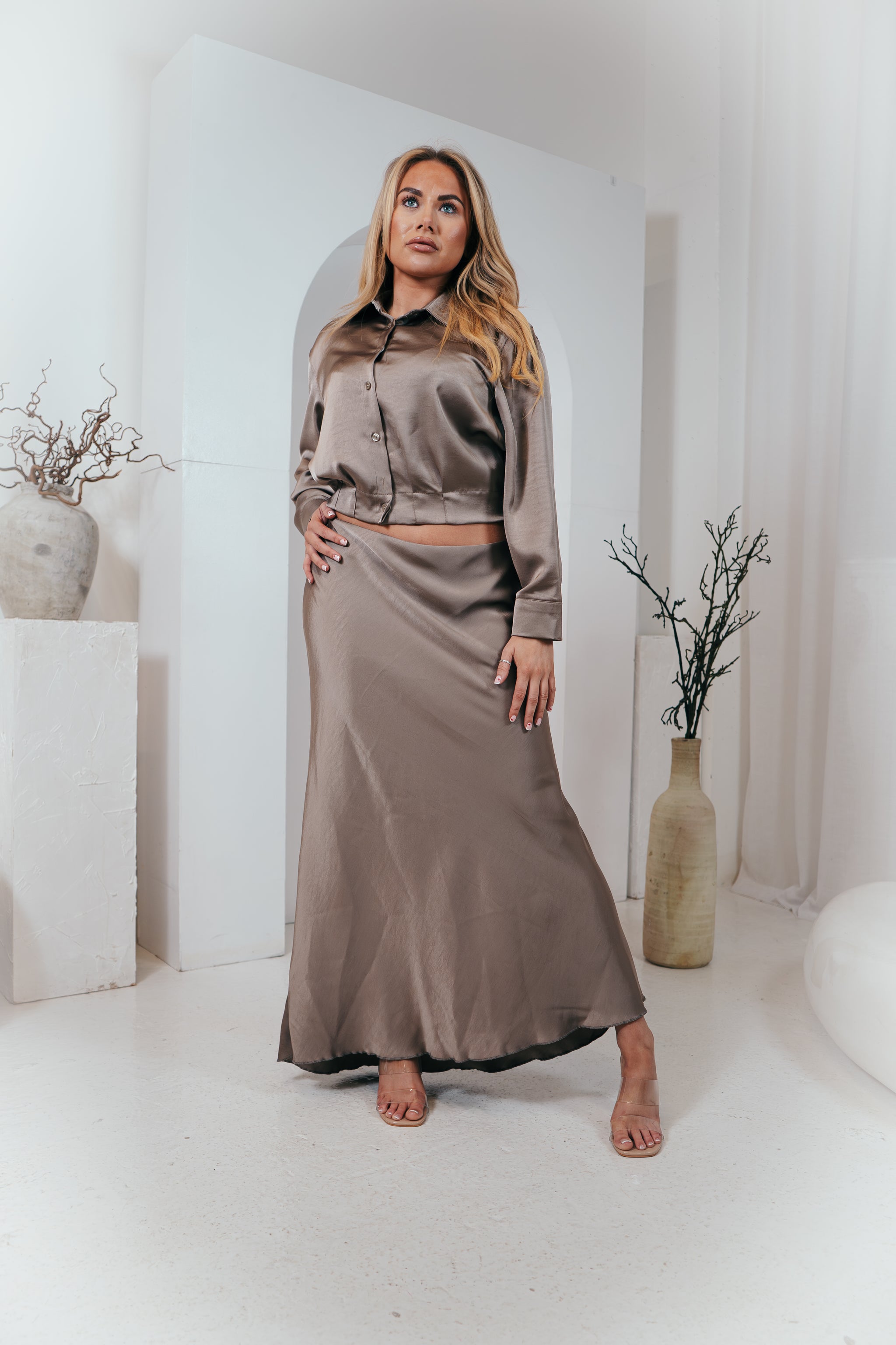 LIZZIE Silky Top & Skirt Co-Ord