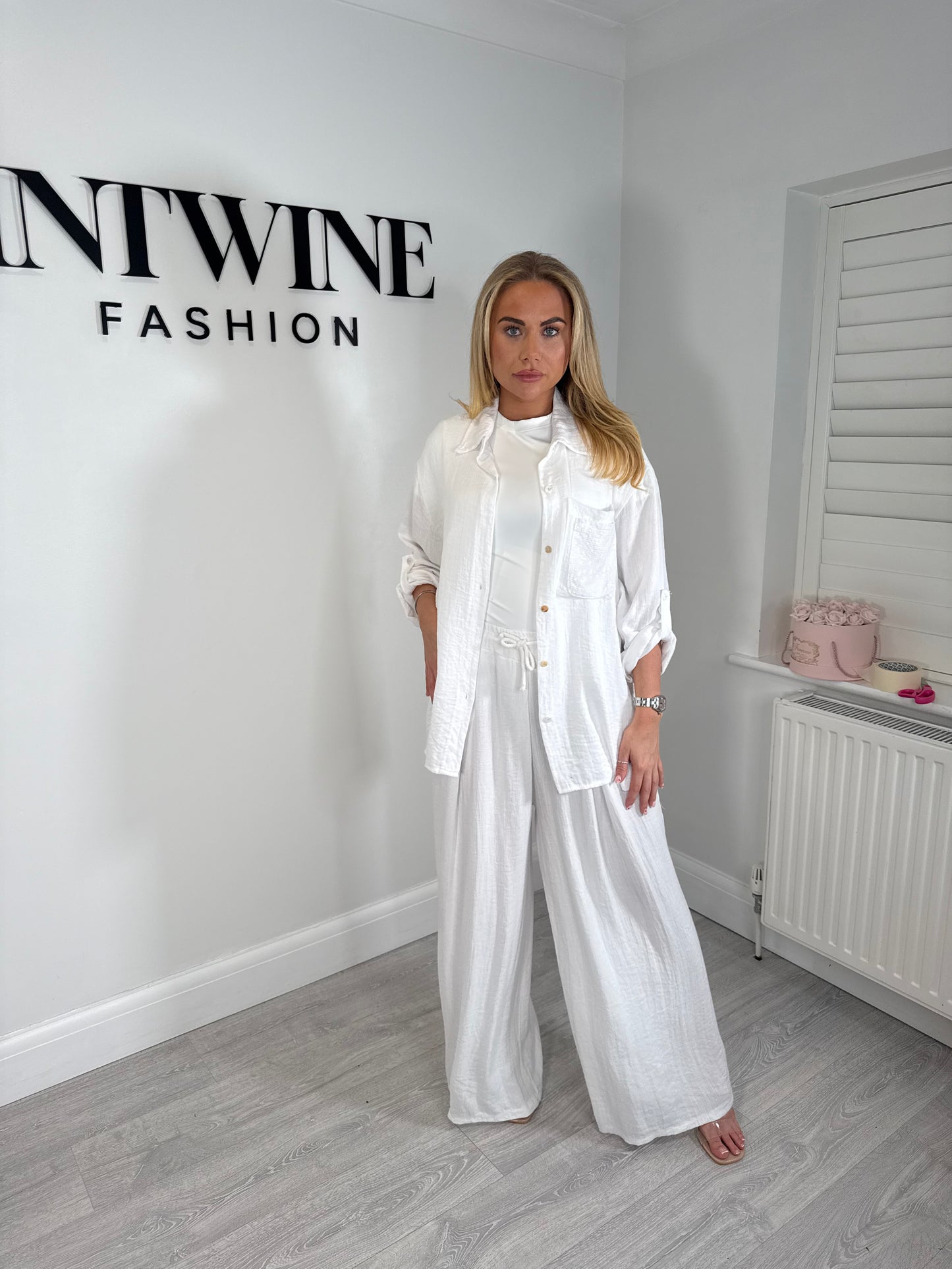 Tilly Cotton linen feel Sparkly Pocket Detail Co-Ord