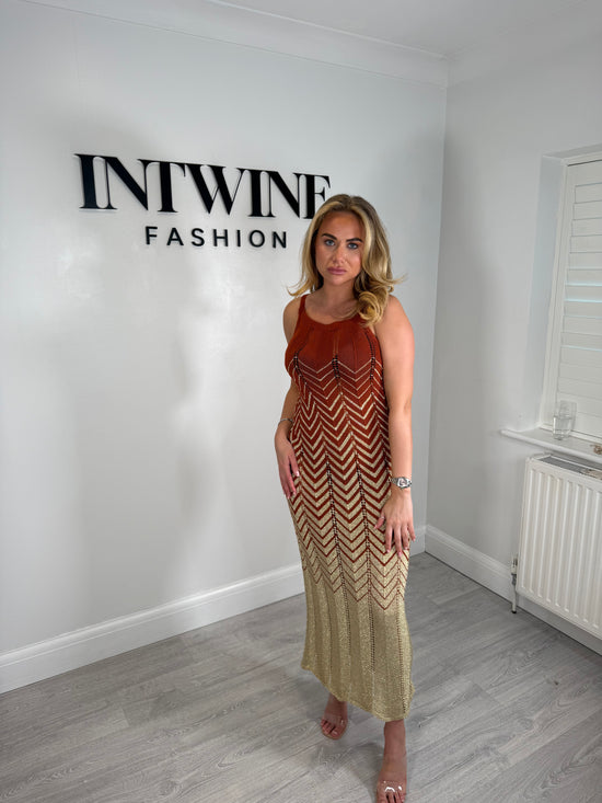 Santorini metallic soft knit dress