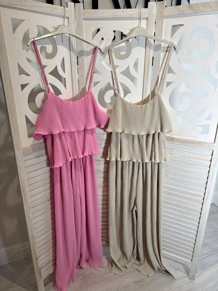 Harmony pleated ruffle jumpsuit