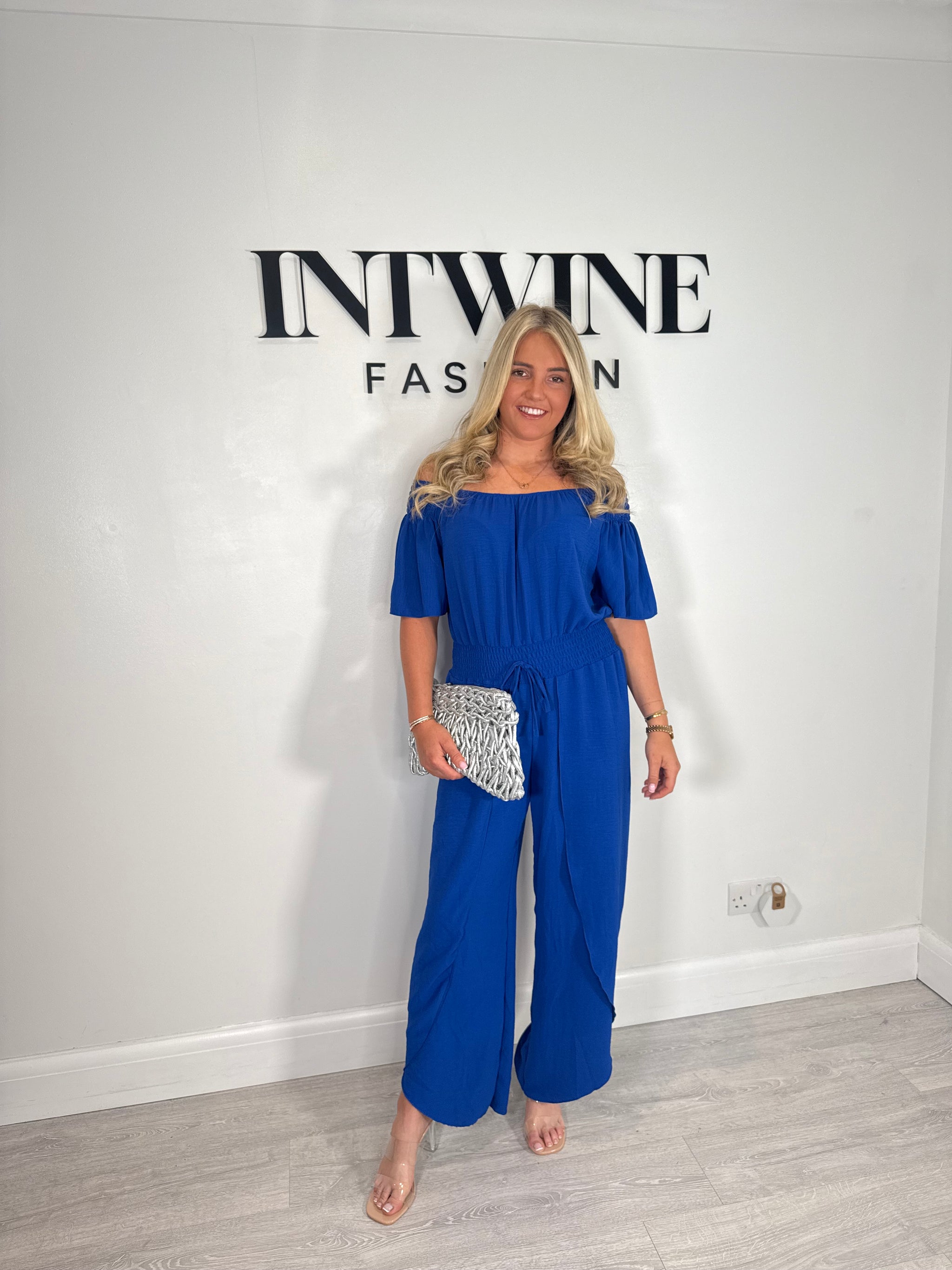 Liv Elastic Waist Bardot Jumpsuit