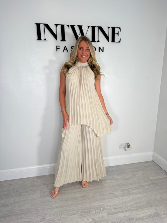 Lottie Pleated Halter Neck Coord