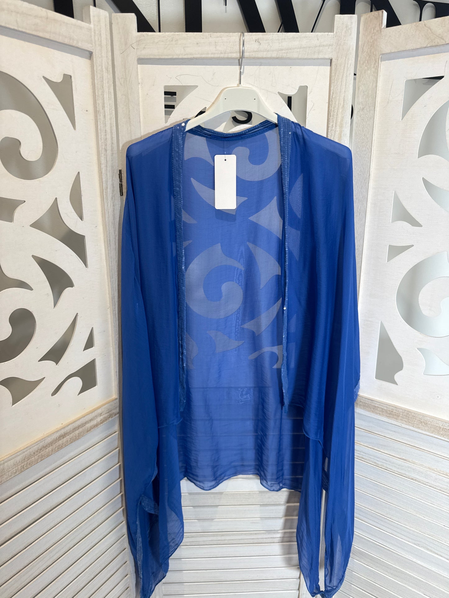 India Silk Blouson Sequin Cardigan